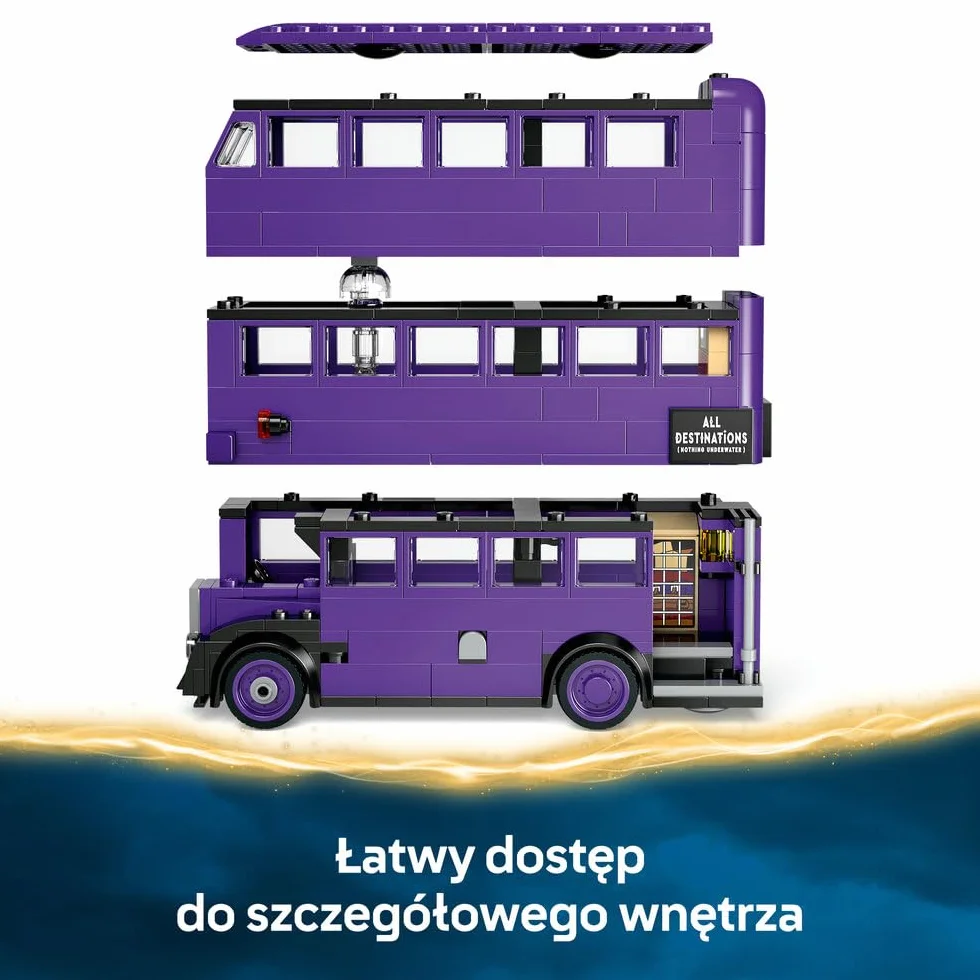 LEGO Harry Potter Przygoda na pokładzie Błędnego Rycerza, pomysł na prezent mikołajkowy dla dziewczynek i chłopców, zabawka dla dziecka, szczegółowy model magicznego autobusu i 5 postaci 76446