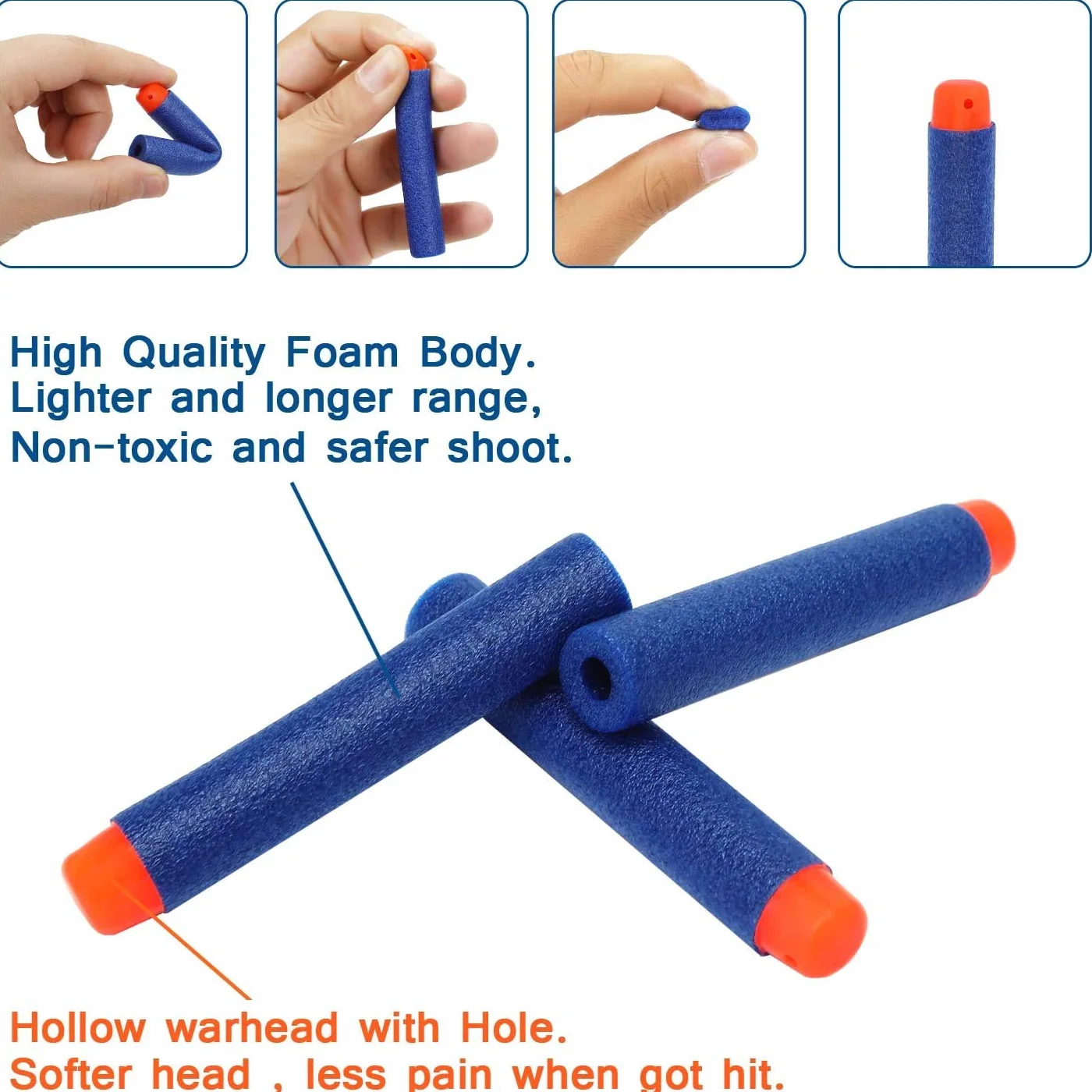 ZWOOS Rzutki do Nerf, 7,2 cm, do pistoletu zabawkowego Nerf N-Strike Elite Series Blasters, niebieskie