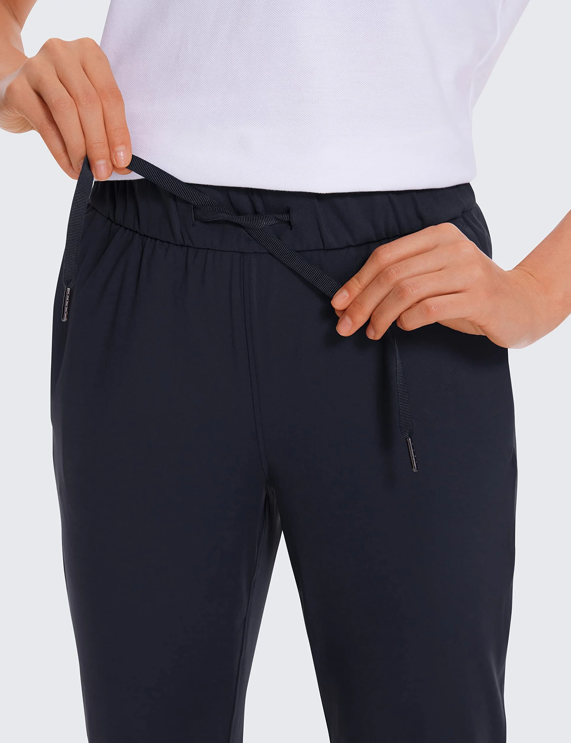 CRZ YOGA Damskie Spodnie Dresowe Stretch Lounge Spodnie Podróżne Sznurek Do Kostek 7/8 Trening Sportowy Dół