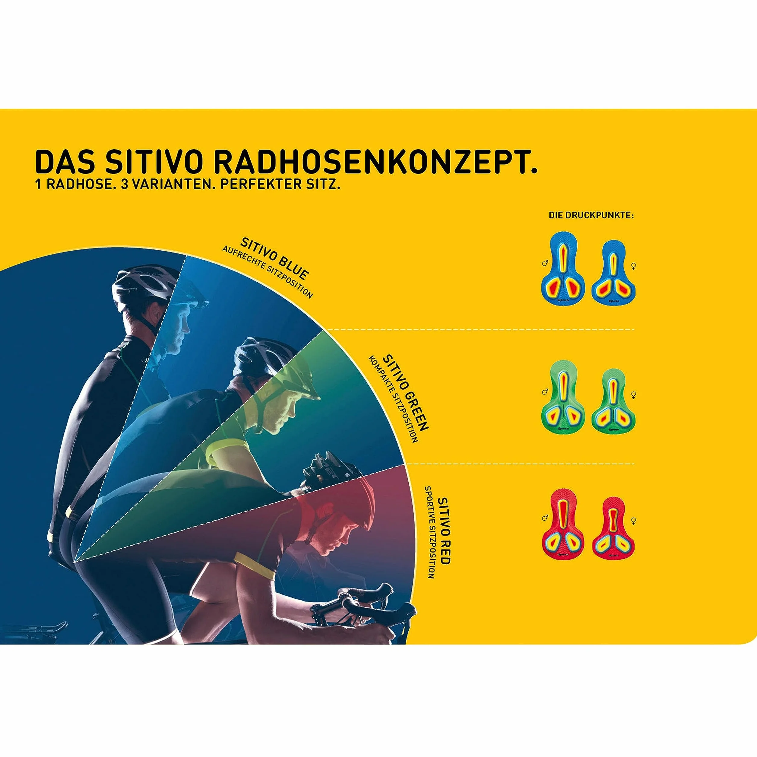 Gonso Sitivo U M, męskie majtki rowerowe, pasują do wszystkich szortów rowerowych, legginsy z wkładką Sitivo Red z wkładką z elementami Poron, ściśle przylegające dopasowanie, czarno-czerwone, rozmiar