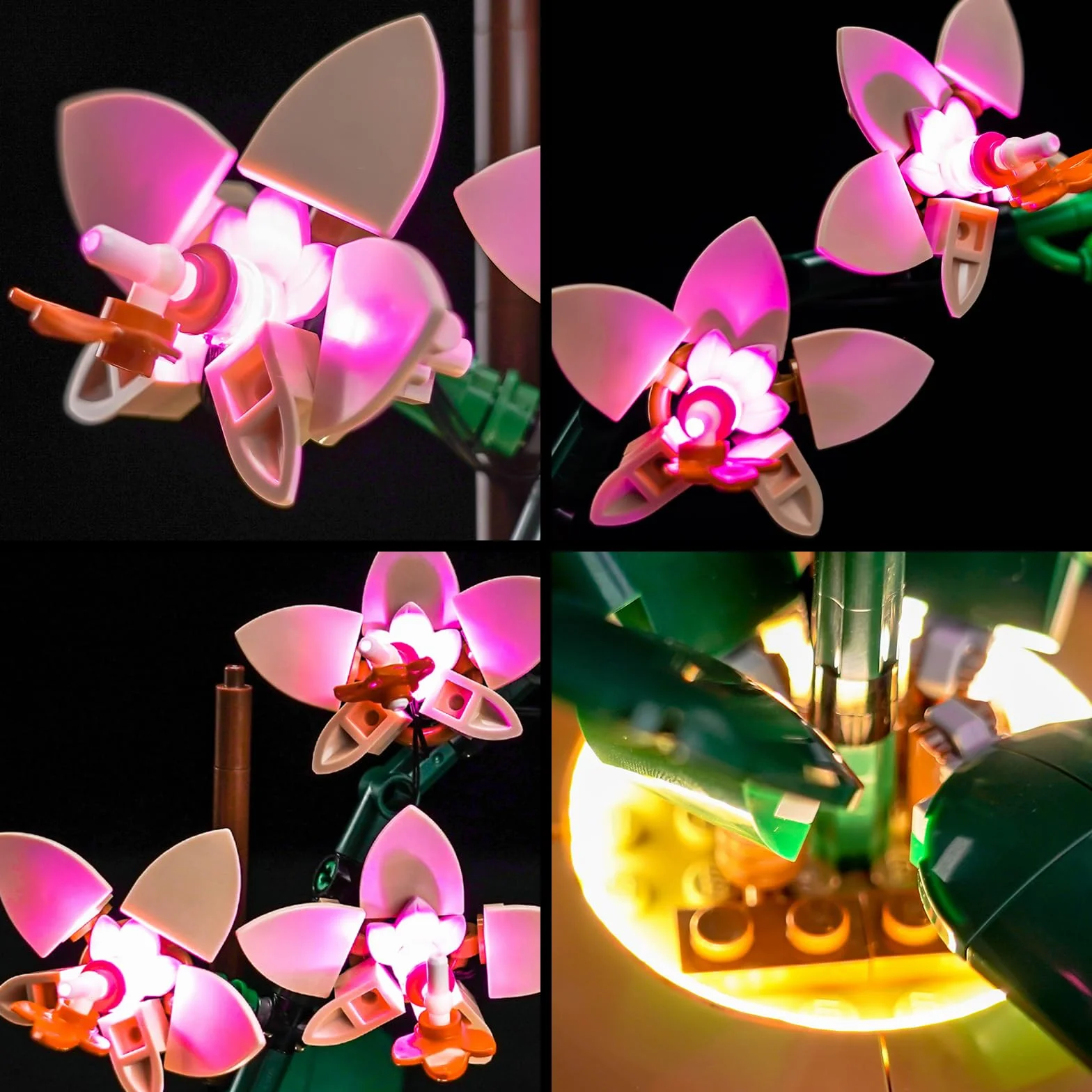 BrickBling Zestaw oświetleniowy kompatybilny z Lego 10343 Mini Orchid Botanical Collection Set (nie jest to model), zestaw oświetlenia LED, kompatybilny z mini orchideą 10343, kreatywna zabawka
