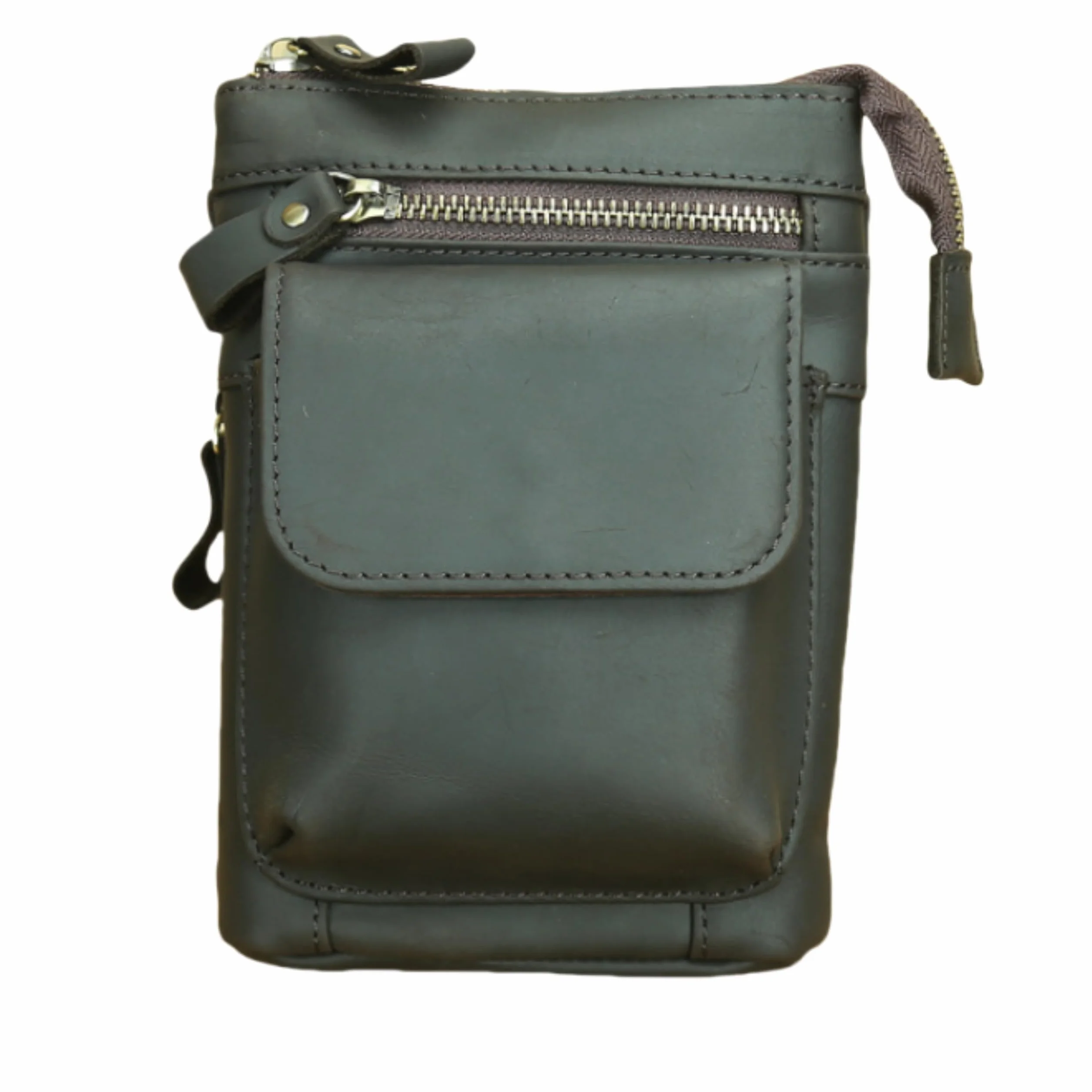 MGGMOKAY Mężczyźni Kobiety Torba na ramię ze skóry roboczej Torba z prawdziwej skóry Messenger Bag