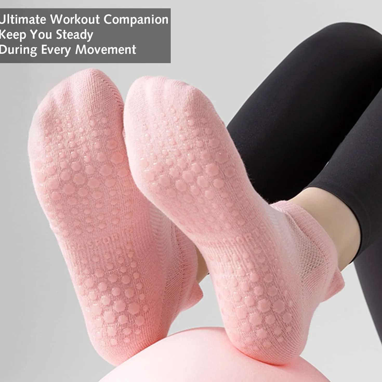 Luxiremi 5 par skarpet do pilatesu, jogi, dla kobiet, antypoślizgowe, antypoślizgowe skarpety do szpitala, tańca, pilatesu, jogi