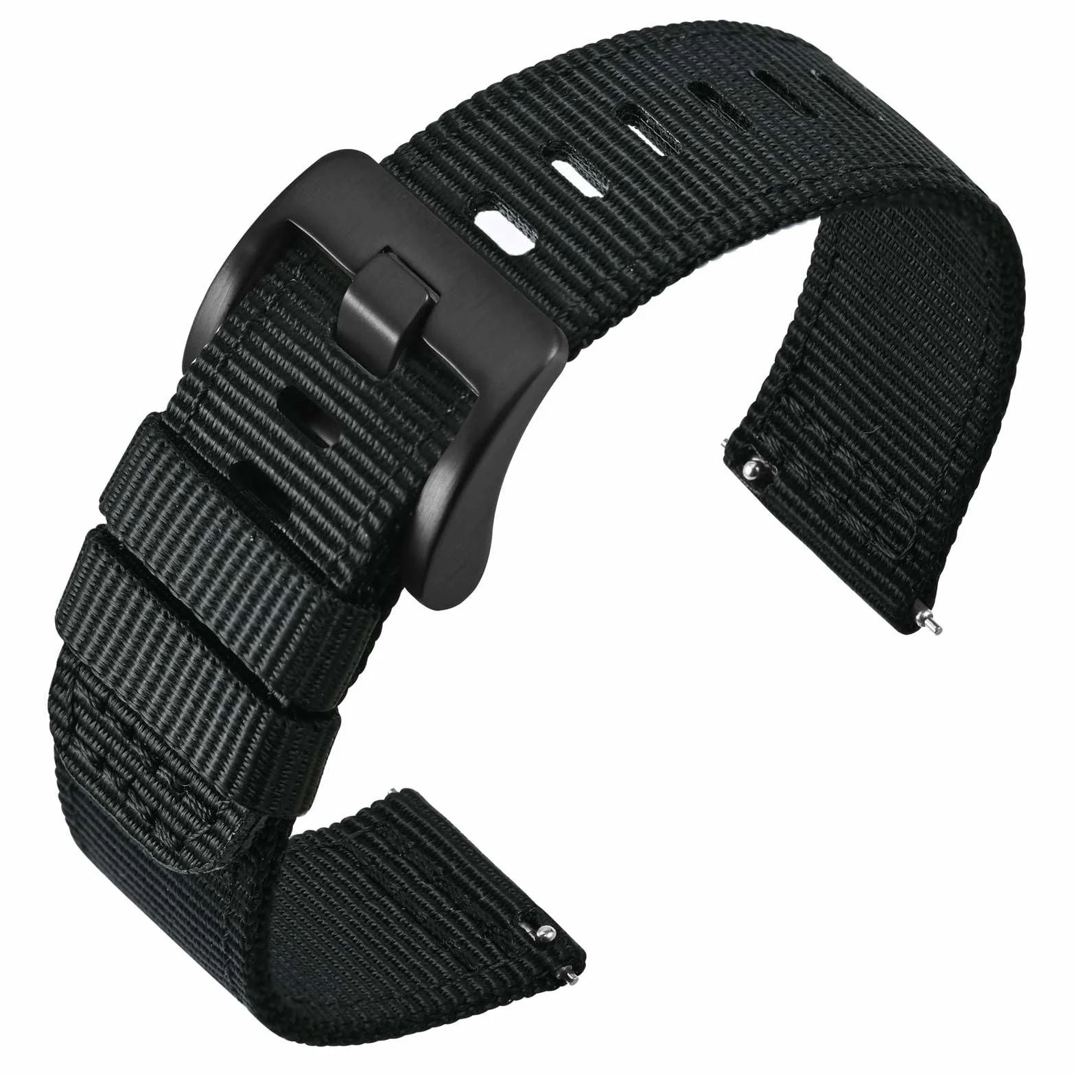ANNEFIT Nylonowy pasek do zegarka dla mężczyzn, 18 mm, 19 mm, 20 mm, 22 mm, 24 mm, szybkie odpinanie, wojskowy pasek do zegarka z wytrzymałą klamrą ze stali nierdzewnej