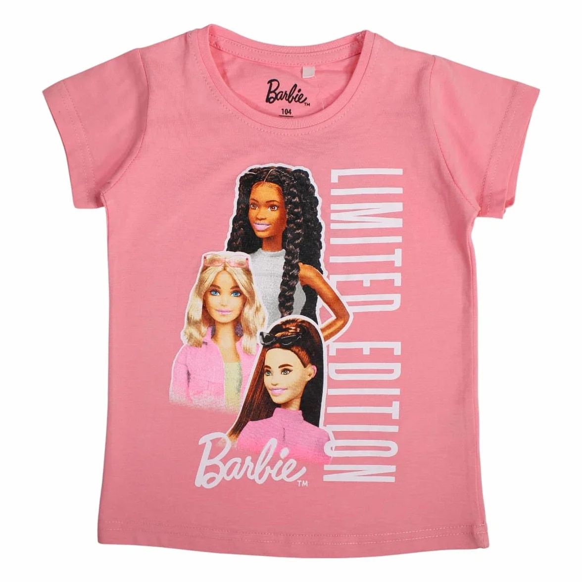Barbie, Koszulka, Chłopiec, Dziewczynka, (4-10 lat), Polo, Bezrękawnik, Koszula, Nadruk, Odzież, Unisex, Dzieci, Sport, Oddychająca, Model Bar 5202459 S2-10A, Różowy, Różowy, 10 lat