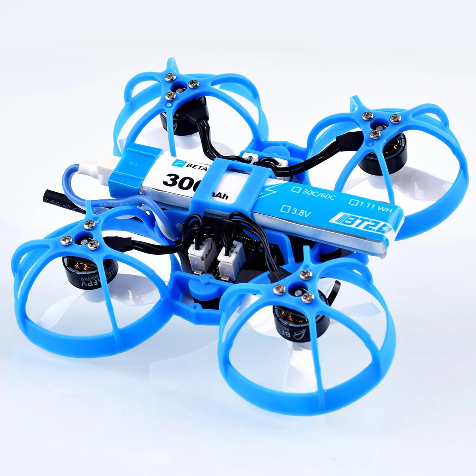 BETAFPV 8 sztuk BT2.0 300 mAh 1S bateria 4,35 V 30C/60C FPV Lipo z 1,0 mm Złącze bananowe do FPV Tiny Whoop 1S Brushless Whoop Drone Like Meteor65 Micro Whoop Drone