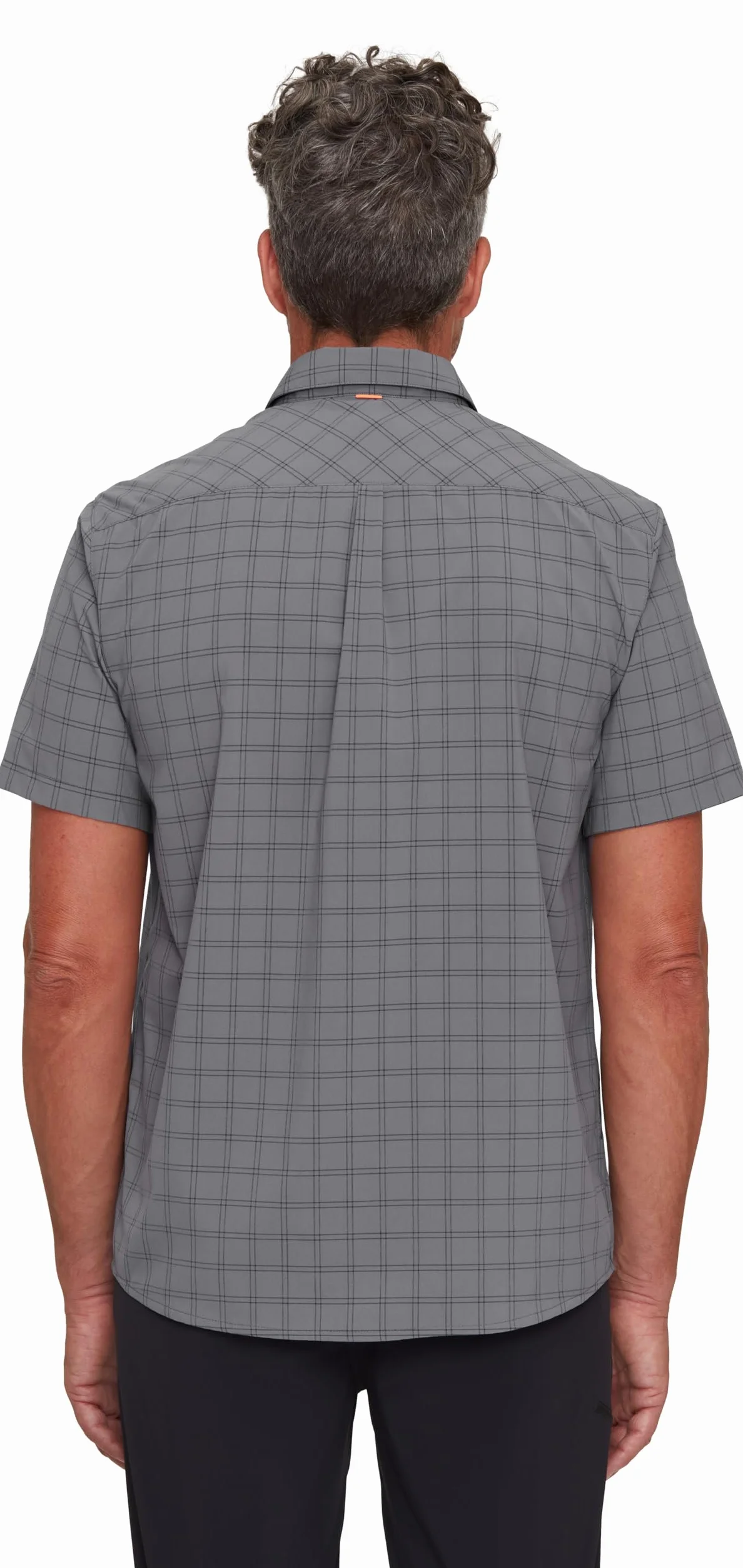 Mammut Lenni Shirt Men – Koszula Trekkingowa Męska | Krótki Rękaw, Ochrona UV, Szybkoschnąca i Oddychająca | Rozmiar S, Stalowy-czarny