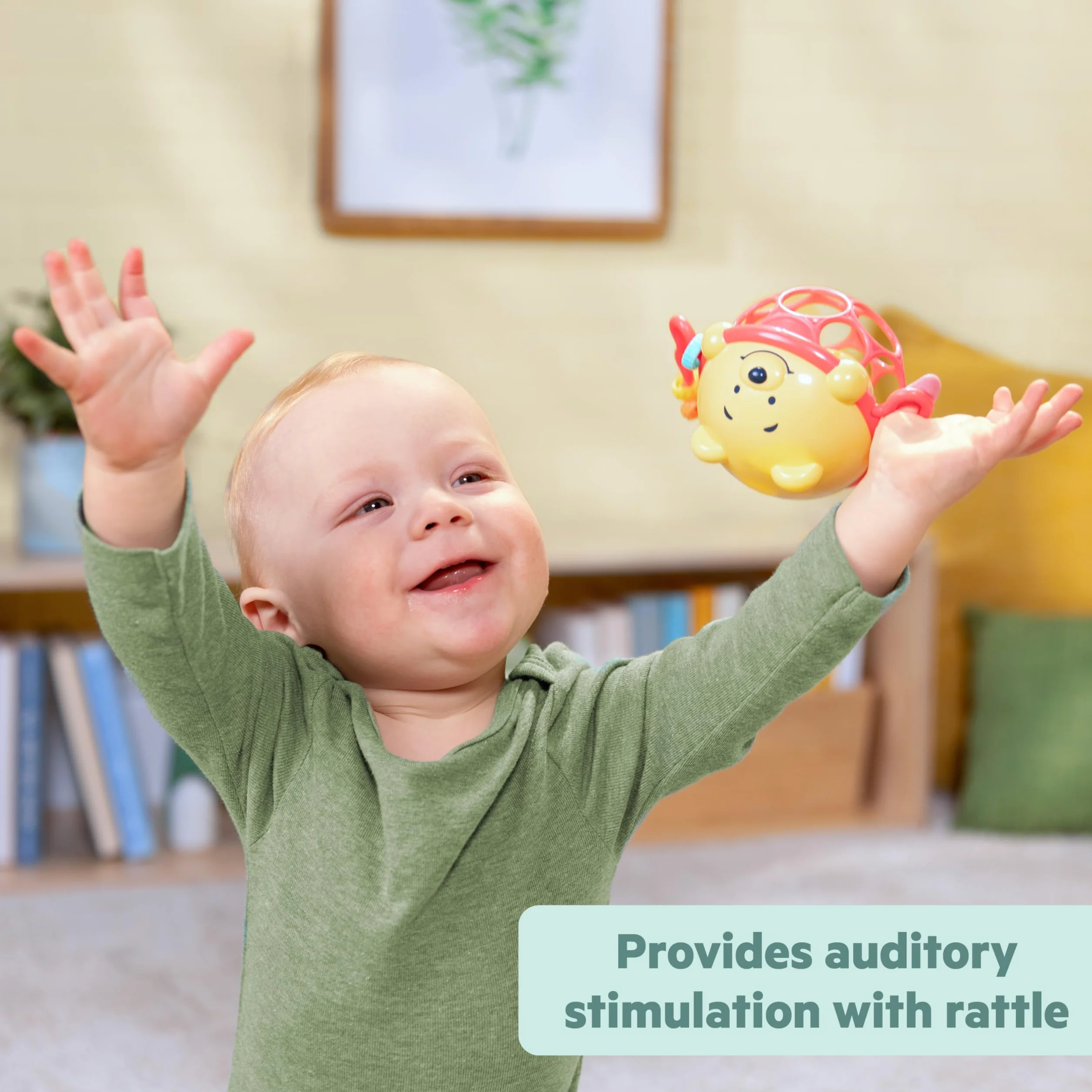 Disney Kubuś Puuh Jingle & Shake grzechotka firmy Bright Starts z łatwą do chwytania technologią Oball, unisex, dla noworodków i starszych dzieci