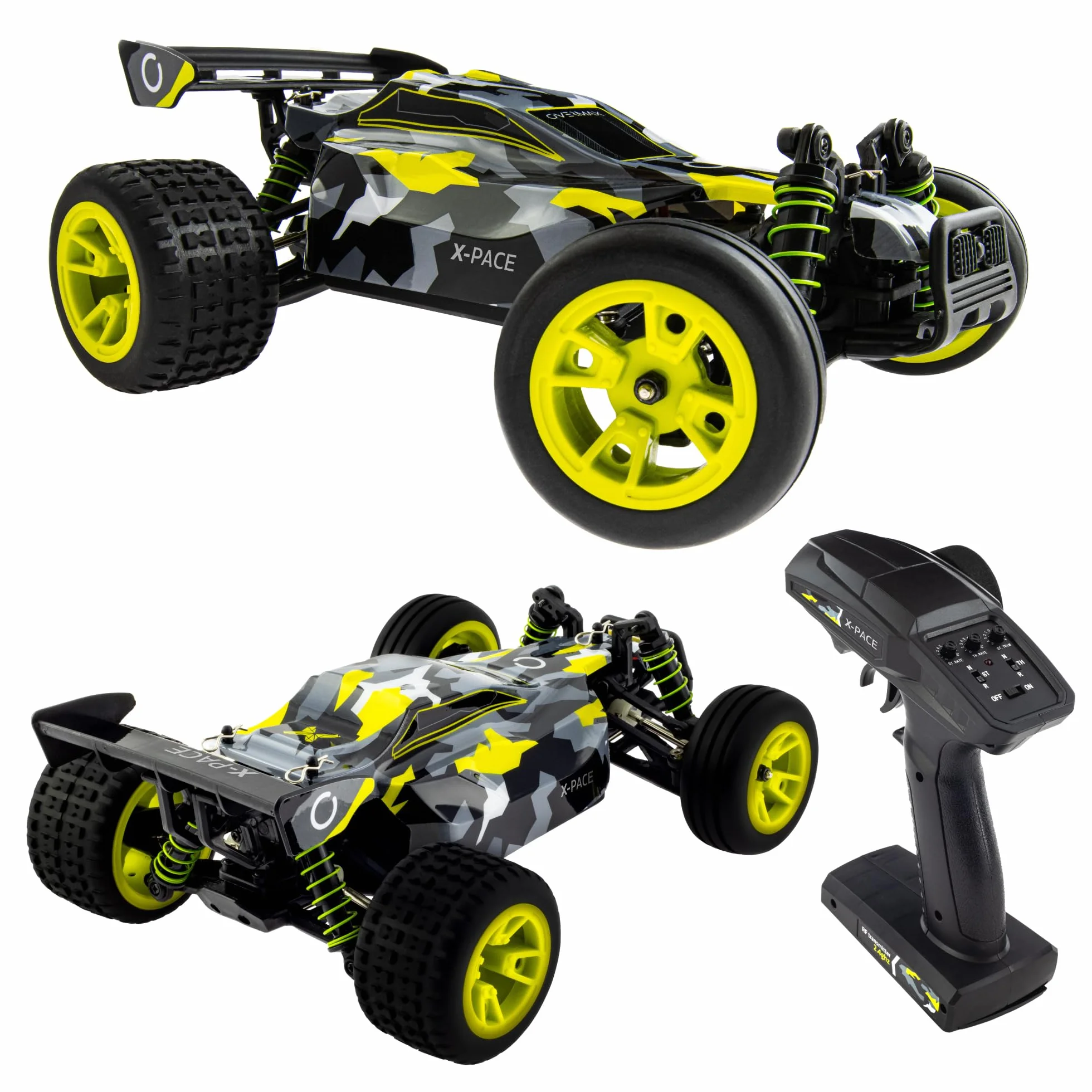 Samochód Zdalnie Sterowany OVERMAX X-Pace 4x4, Skala 1:18, Prędkość 45km/h, Zasięg 100m, Bateria Li-ion 850mAh, LED, Niezależne Zawieszenie, Wyczynowe Opony