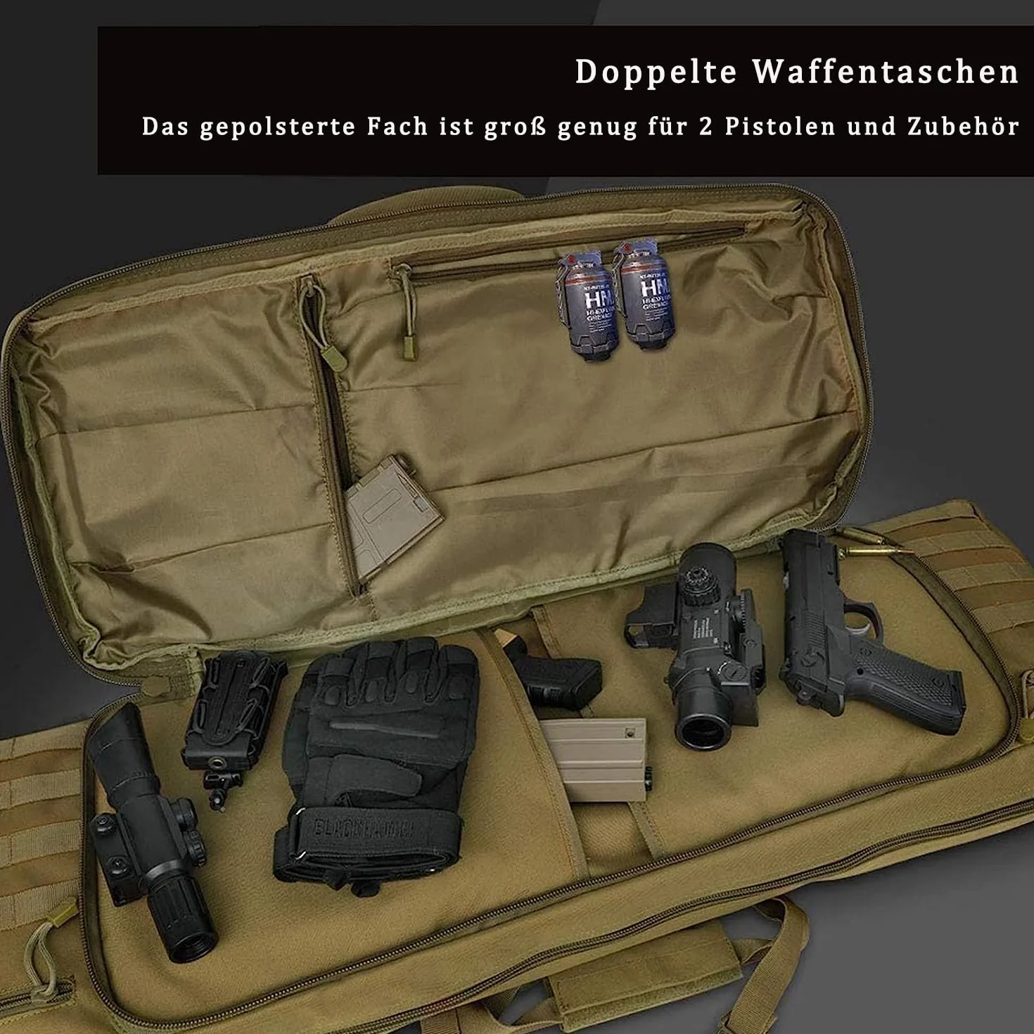 Torba na Karabin,Pokrowce na Karabiny,Długa Walizka na Karabin Taktyczna Podwójna Torba na Karabiny,Pistoletu Karabinowego Przechowywanie Broni Palnej Chroni Karabin i Pistolet