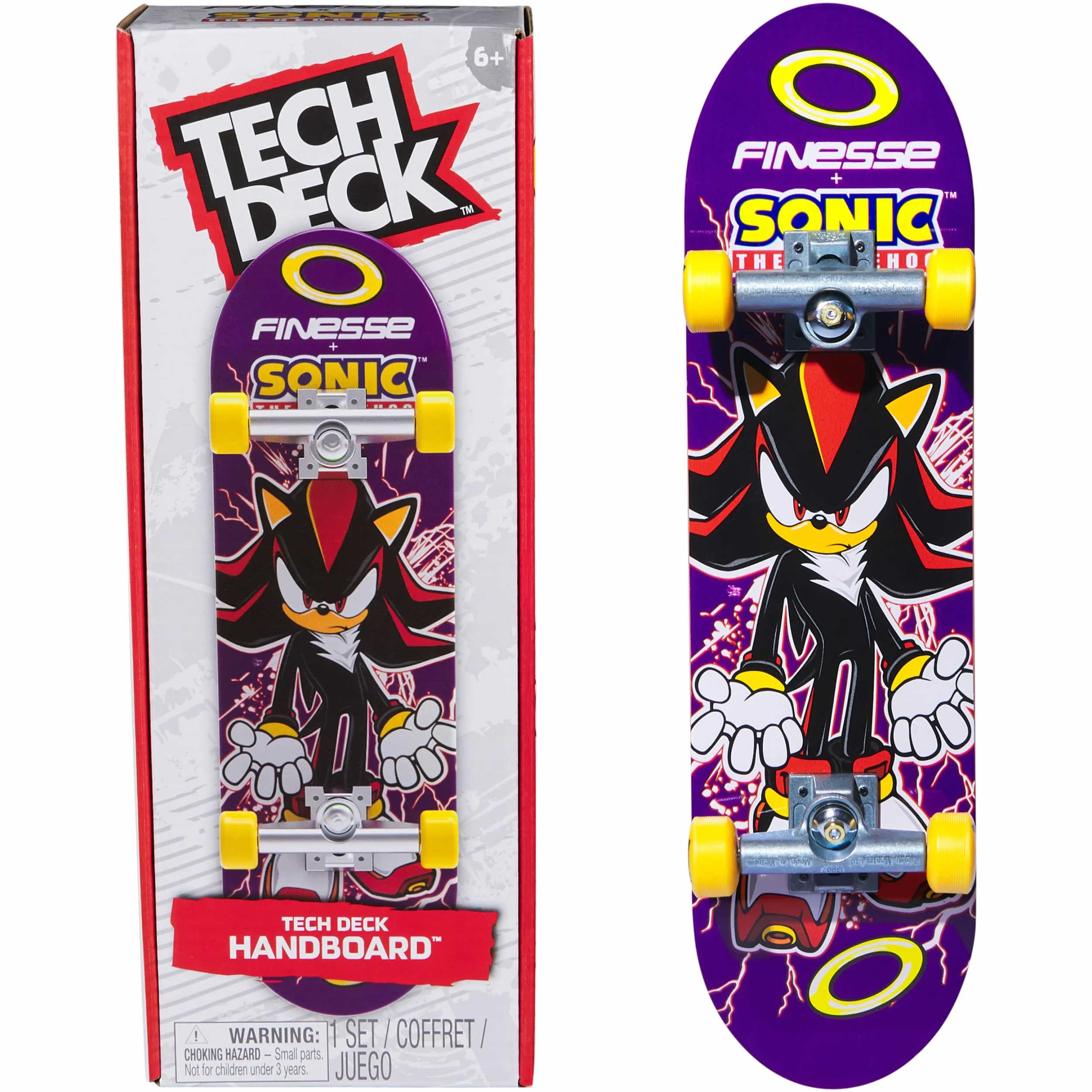 Tech Deck - Skate na palcach - 1 ręczna deska Sonic Finesse Teck Deck - Deska Sonic Finesse w formacie kolekcjonerskim 27 cm - Jazda na deskorolce rękami lub ekspozycja - Mini skate - Zabawka dla