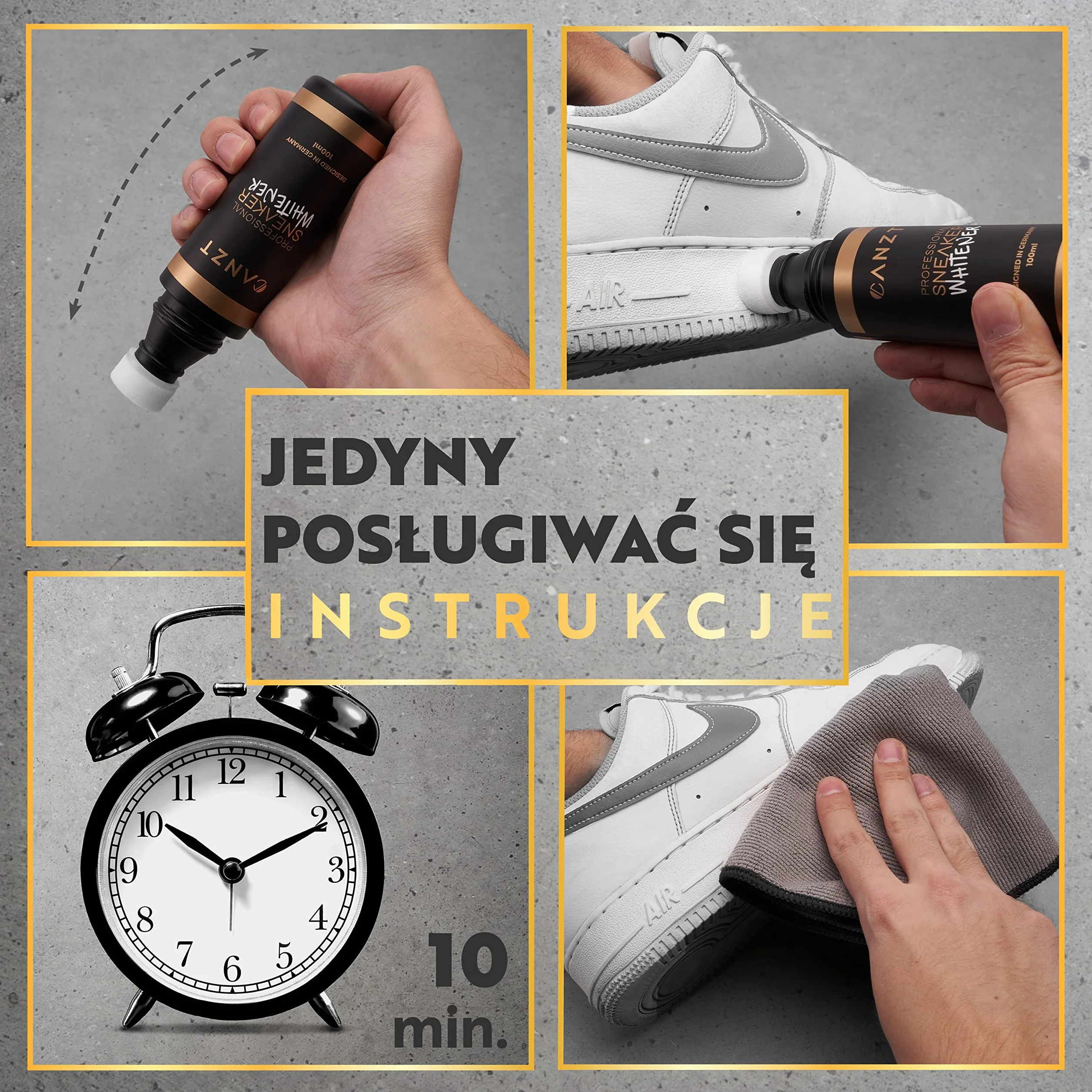 Canzt Sneaker Whitener – Biała pasta do butów sportowych i skórzanych – Odnawia kolor białych sneakersów i podeszw – 100 ml do pielęgnacji obuwia