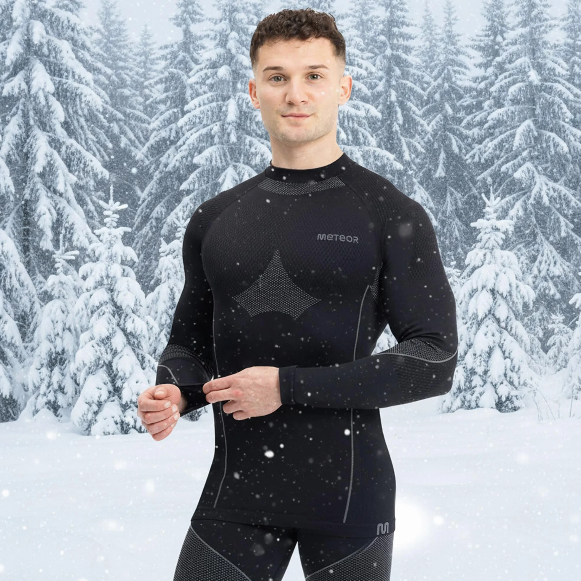 Bielizna Termoaktywna Zestaw Bielizny dla Dorosłych Zimowa Sportowa Komplet Kalesony Oddychająca Termiczna Ciepła Narciarska Męska Damska Jesień Zima METEOR