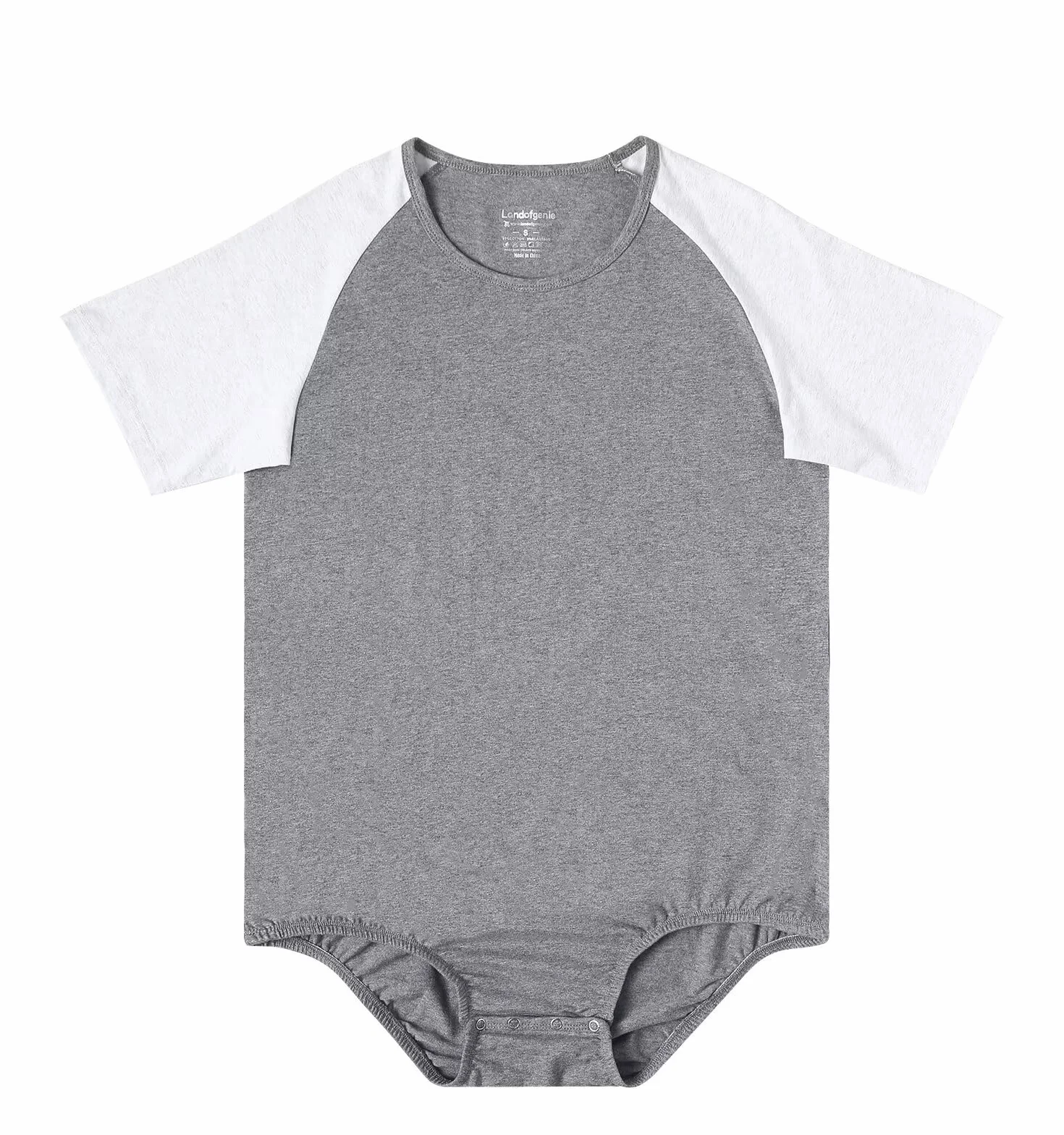 Landofgenie Męskie Bodysuit Piżama Dolne Krocze Top Koszula Raglan Rękawy Onesie Rompers dla Mężczyzn Wielokolorowe