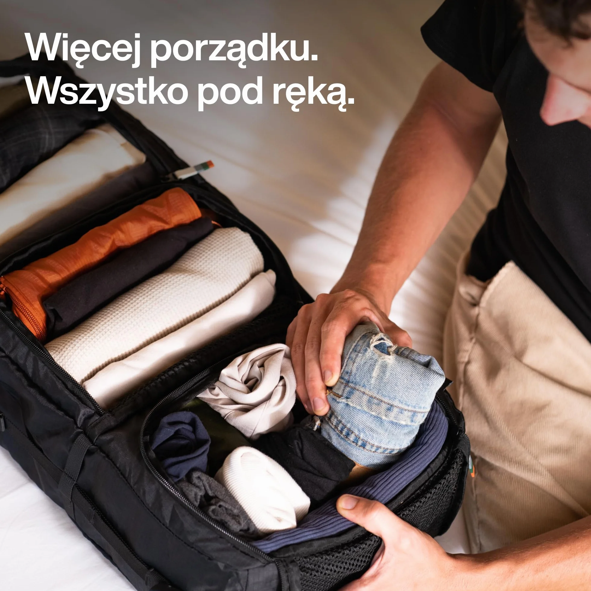 TRAVEL DUDE Wiszący organizer kompresyjny do walizki, zestaw kostek kompresyjnych z haczykiem, oszczędność miejsca, ultralekki organizer podróżny na ubrania do plecaka lub bagażu podręcznego (Czarnym)