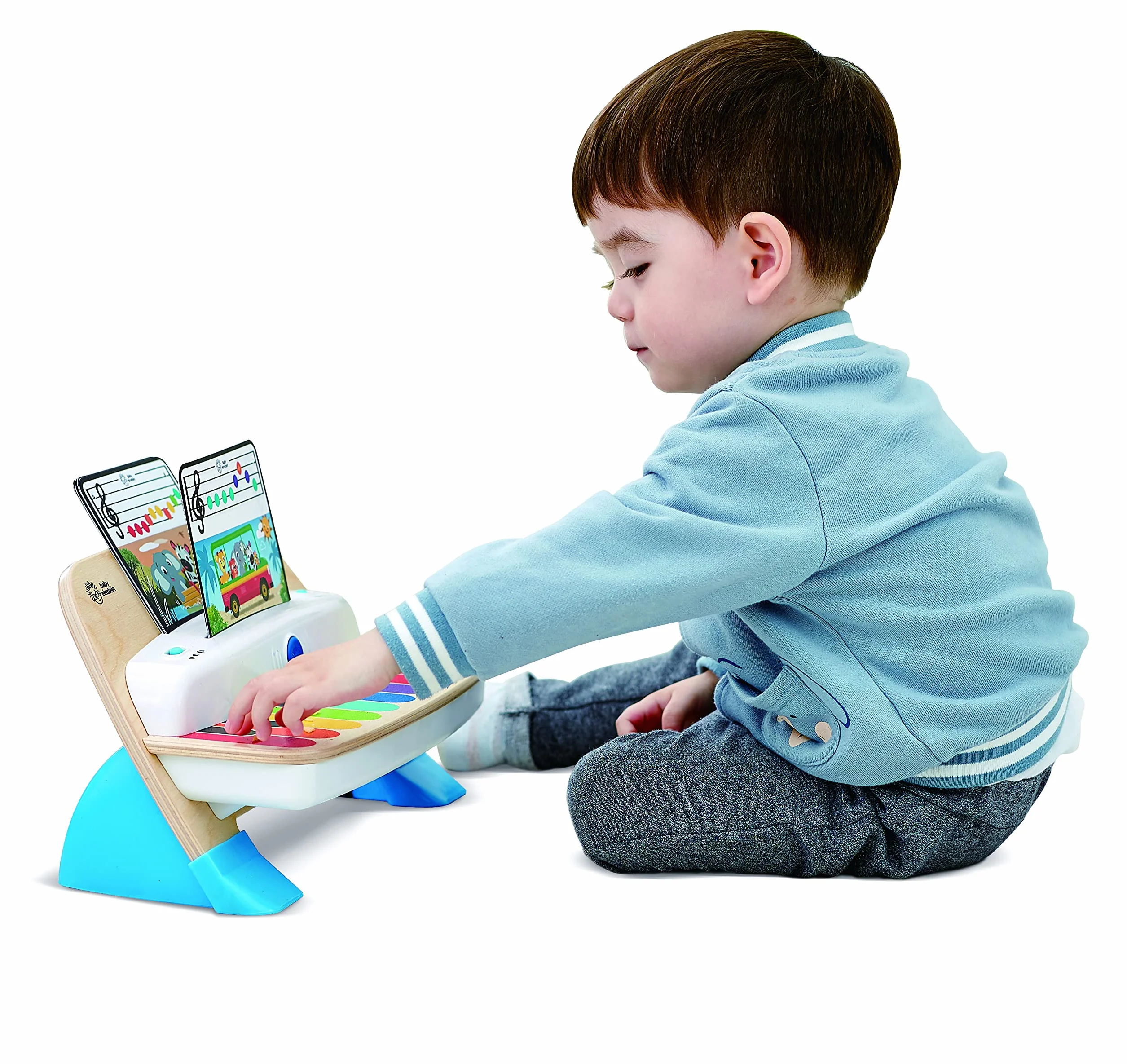 Hape Baby Einstein Magic Touch 6 miesięcy i więcej maluch dziecko 11-klawiszowy drewniany fortepian gra muzyczna zabawka