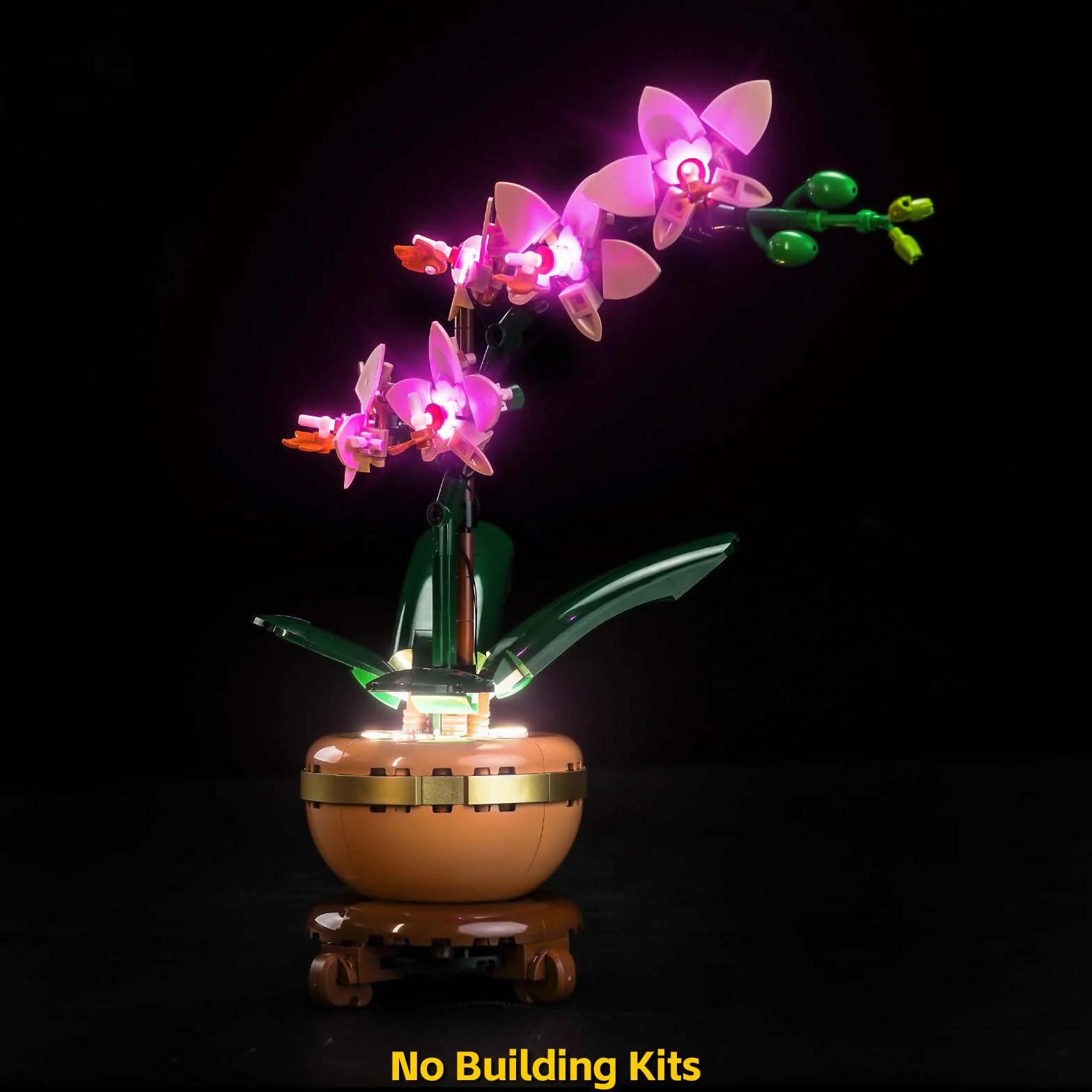 BrickBling Zestaw oświetleniowy kompatybilny z Lego 10343 Mini Orchid Botanical Collection Set (nie jest to model), zestaw oświetlenia LED, kompatybilny z mini orchideą 10343, kreatywna zabawka