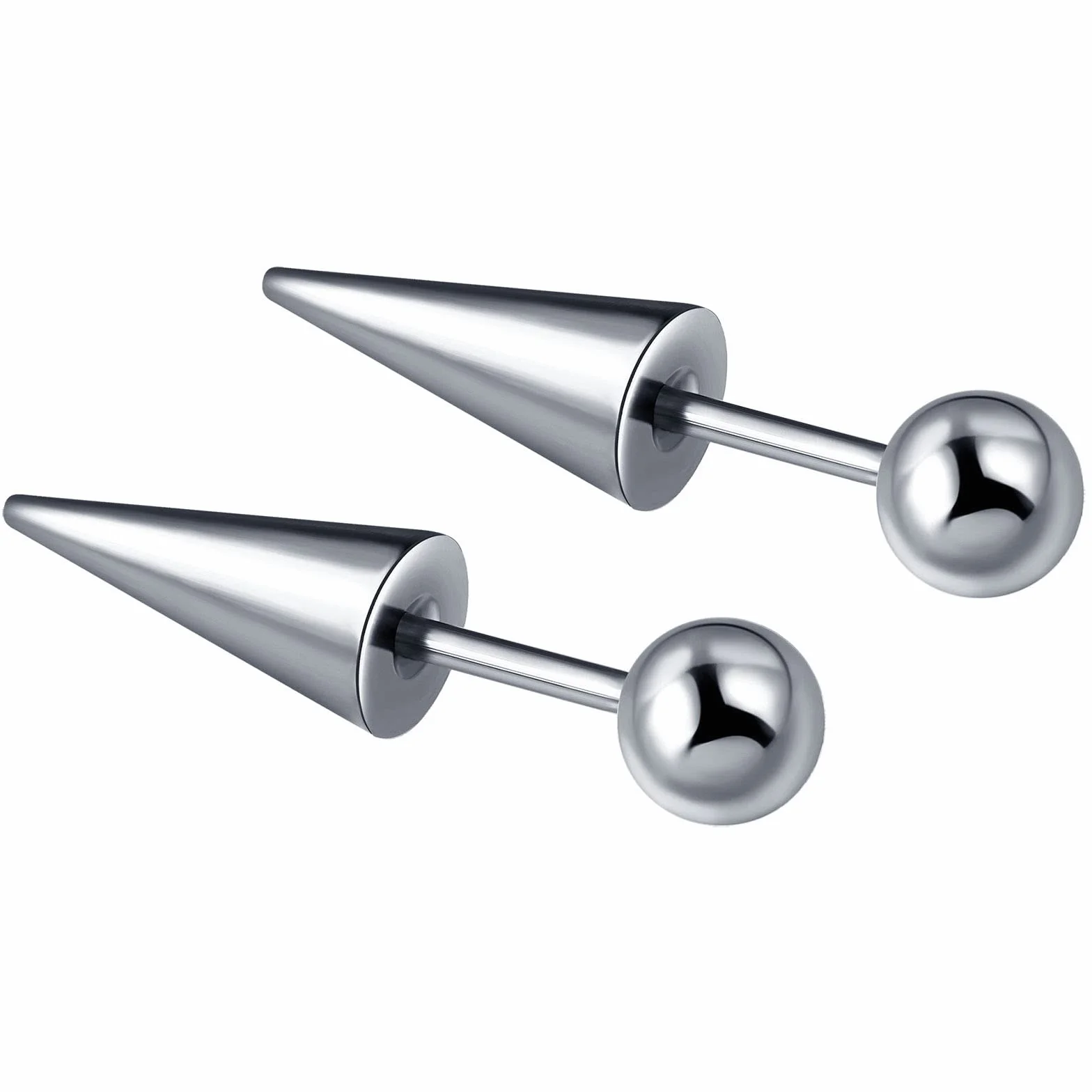Kolce kulkowe do chrząstki kolczyki ze stali nierdzewnej 18 Gauge wkręty do przekłuwania uszu kolczyki kolce kolczyki punkowe stożek Edgy Tragus Post Studs Unisex, Stal nierdzewna, Bez