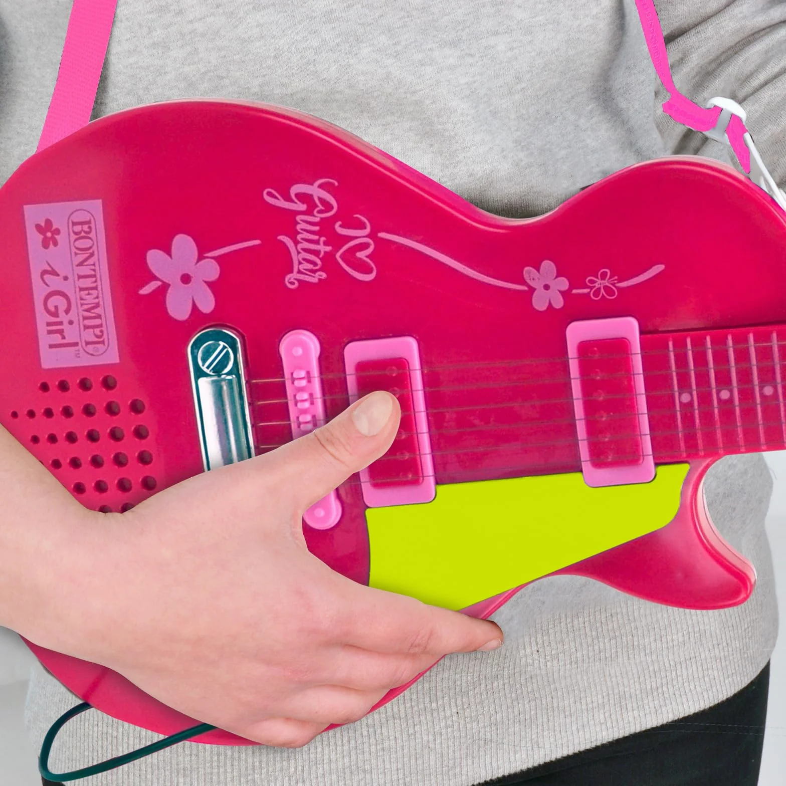 Bontempi - Różowa elektroniczna gitara rockowa z mikrofonem (245872), 24 5832