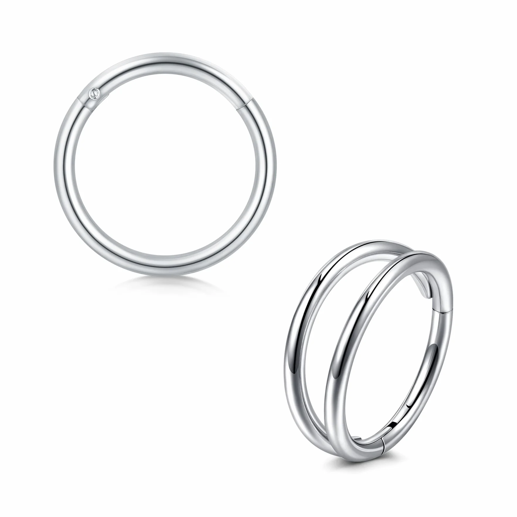 Briana Williams 2 szt. zawiasowy kolczyk do nosa segment wargi helix przegrody nosowej tragus helix wieża kolczyki piercing clicker 20G 18G 16G dla kobiet mężczyzn chłopców dziewcząt