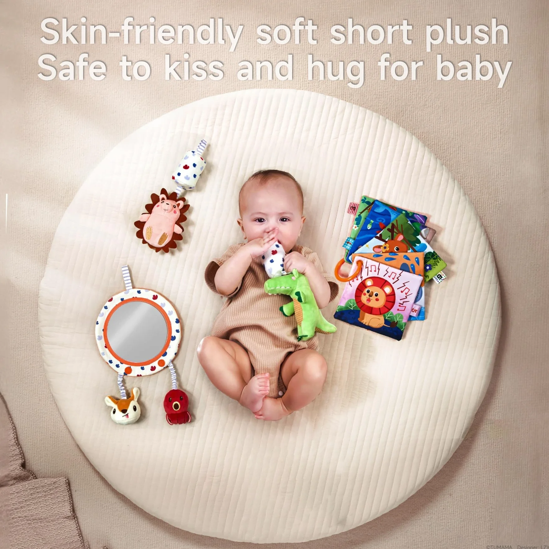 TUMAMA KIDS Zabawki do fotelika samochodowego dla niemowląt 0-6 miesięcy, Lusterko do wózka, zabawka dźwięcząca, szelkająca, dla noworodka, prezent dla dziewczynki i chłopca