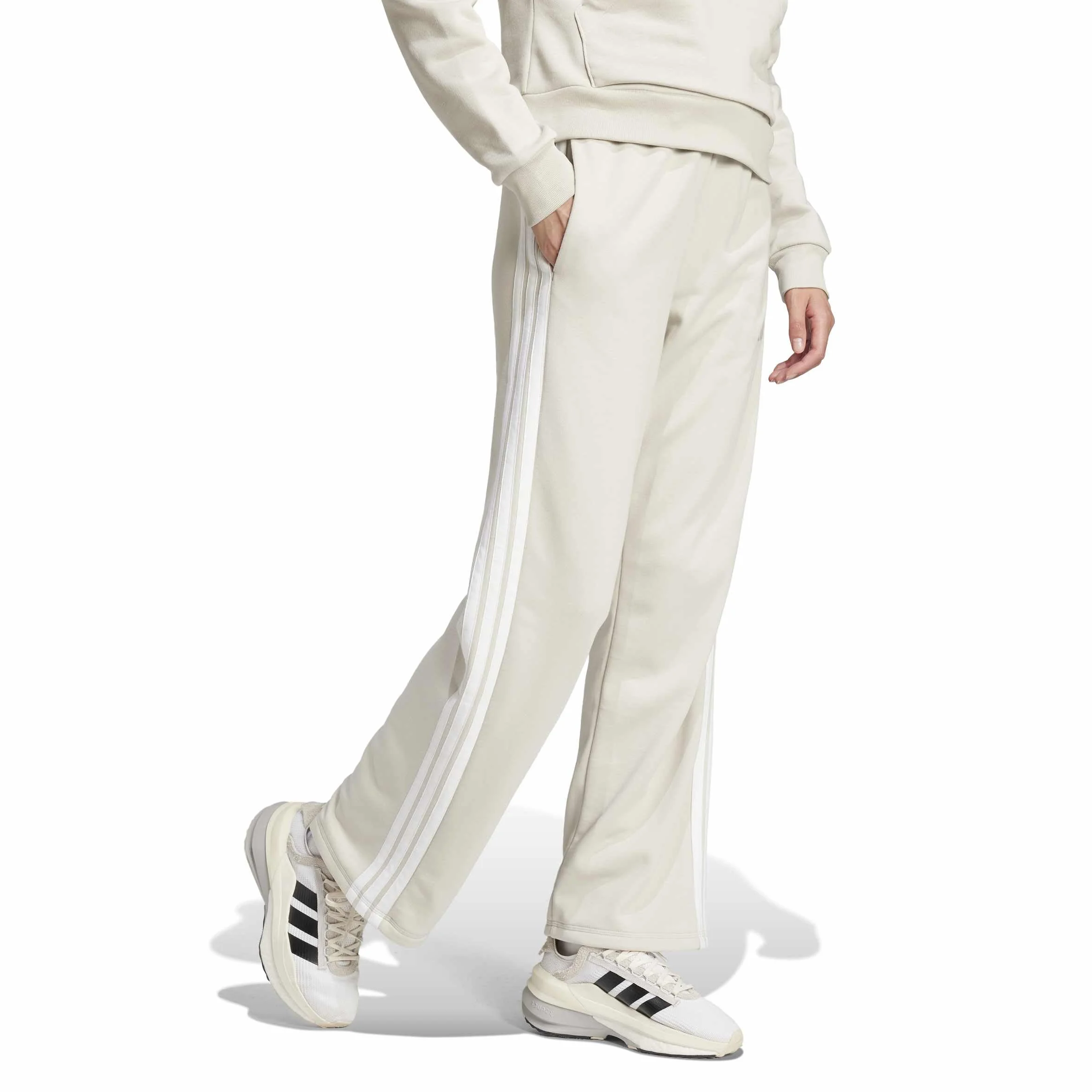 adidas Essentials 3-stripes Open Hem French Terry - Spodnie golfowe Kobiety