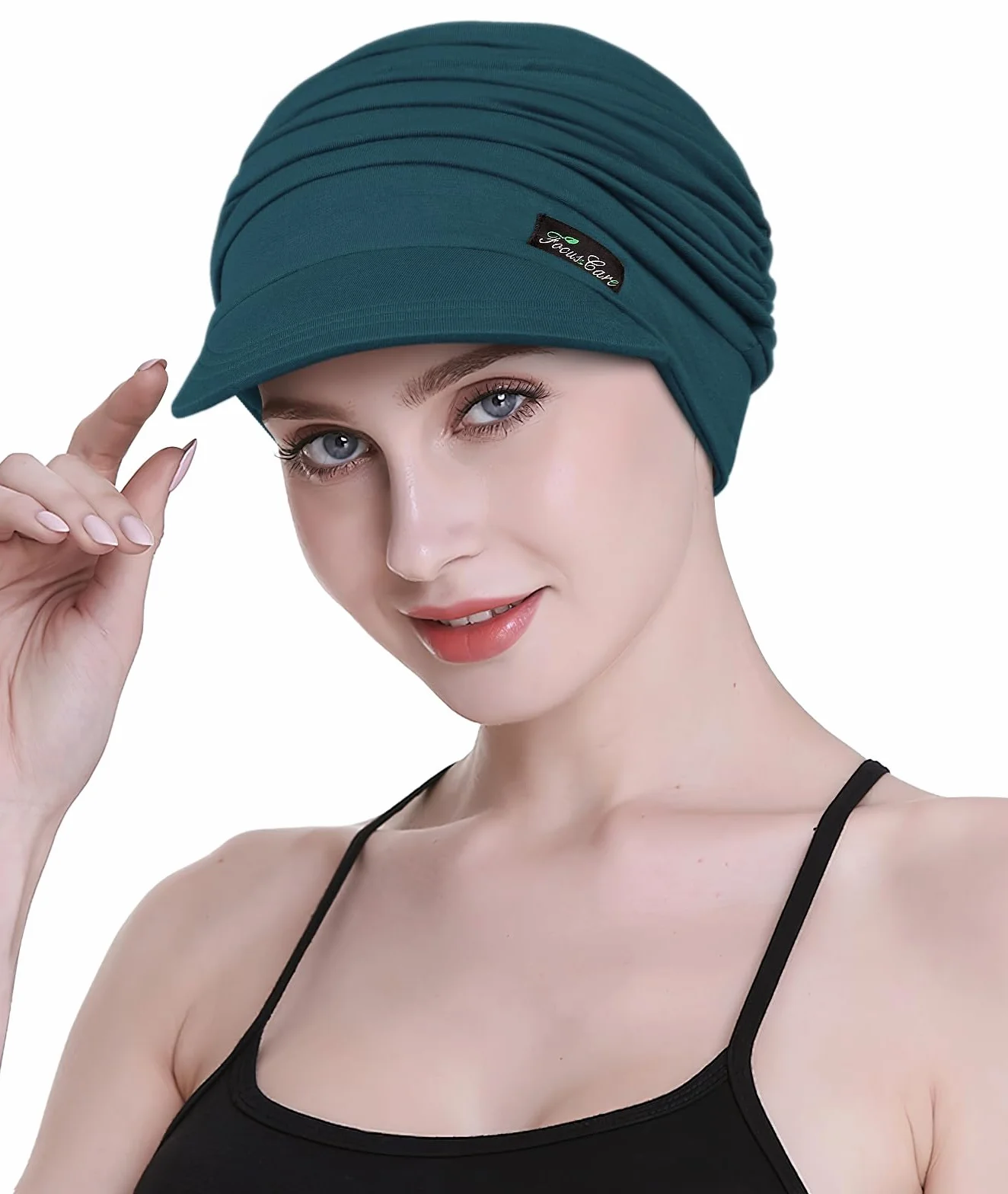 FocusCare Miękkie szaliki chemioterapeutyczne dla kobiet, bambusowa czapka z daszkiem, turban na wypadanie włosów
