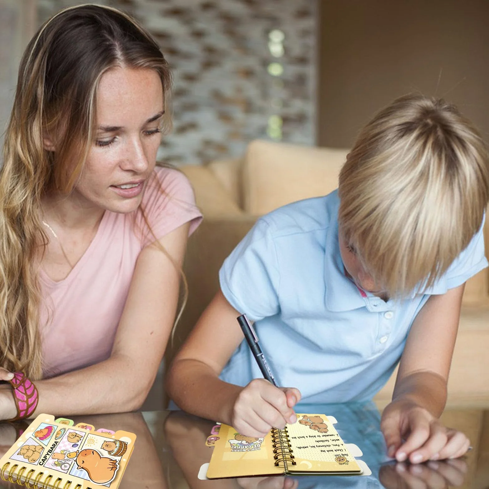 Capibara Notatnik, Spiralny Zeszyt Studencki 4 Szt, Capibara Zeszyt Spiral Wiązanie Książka Papiernicza dla Dzieci Chłopcy Dziewczęta Praca, Kapibara Notatnik Spiralny, Notatnik dla Dzieci