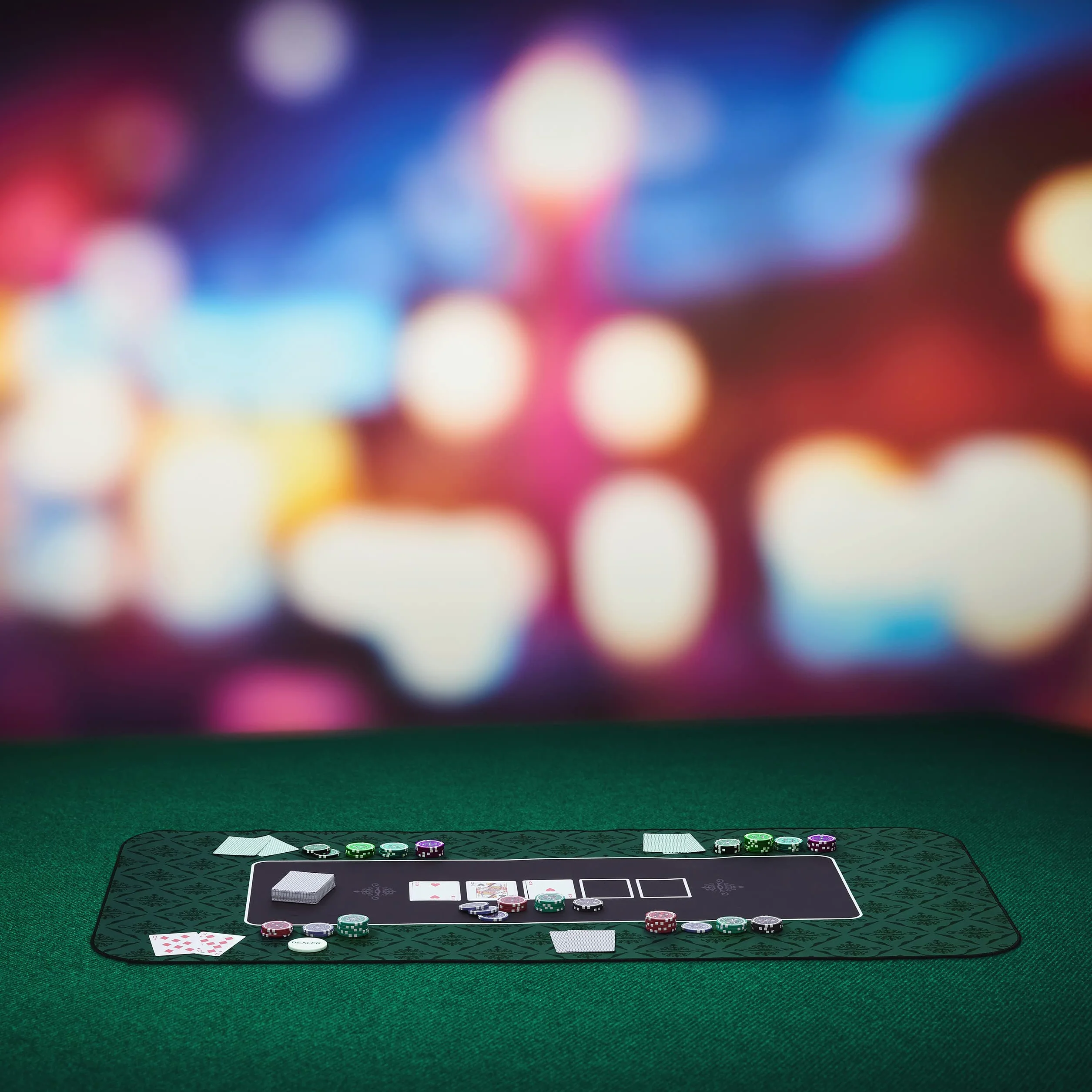 Relaxdays Texas Holdem mata do pokera 100 x 60 cm, podkładka antypoślizgowa, poliester, akcesoria do pokera, zielona