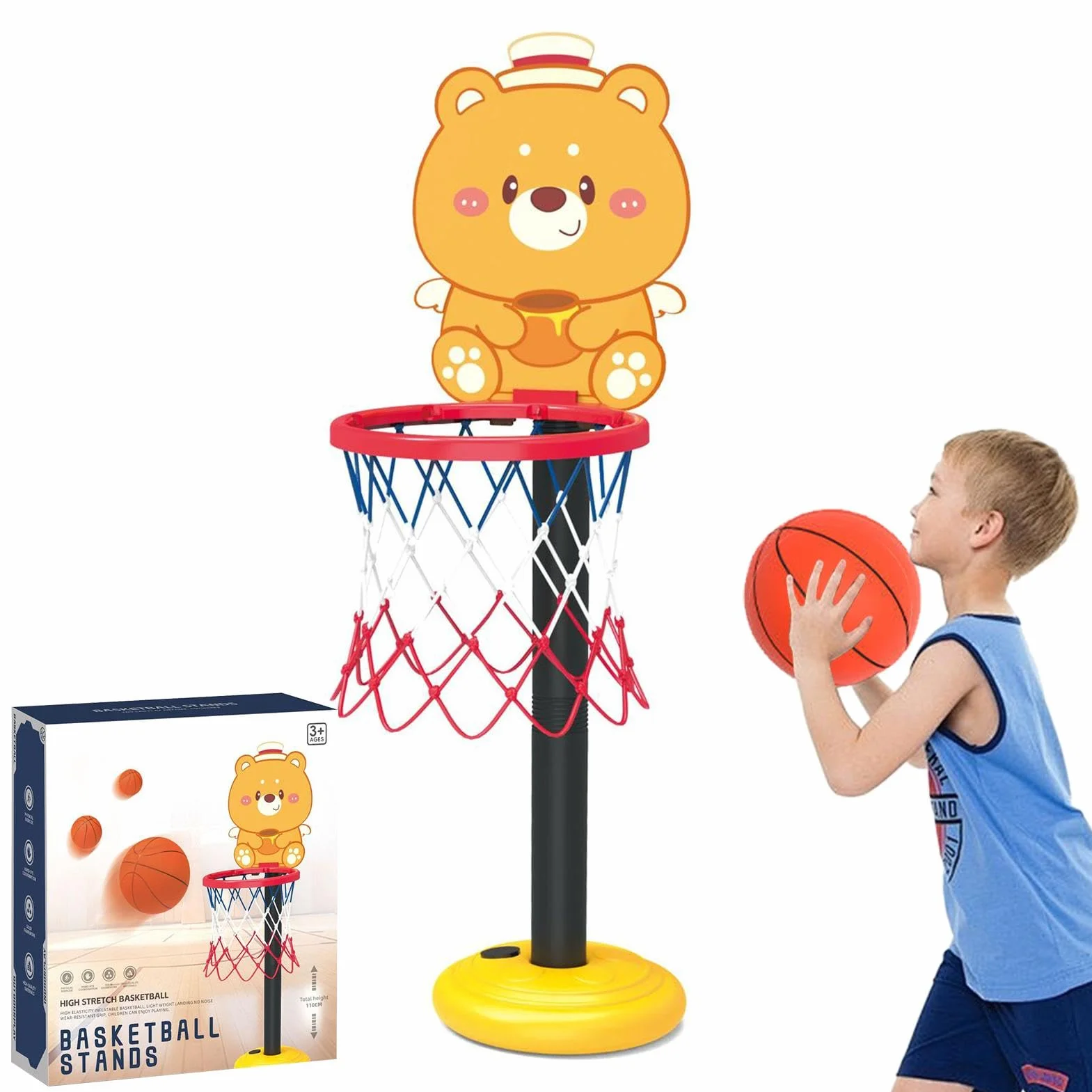 Kids Basketball Hoop, Indoor Game Sport Toy, Basketball Hoop Toys, Sport Early Education Toys, Basketball Hoop Indoor Toys, Easy To Use, Portable for Indoor Garden Play