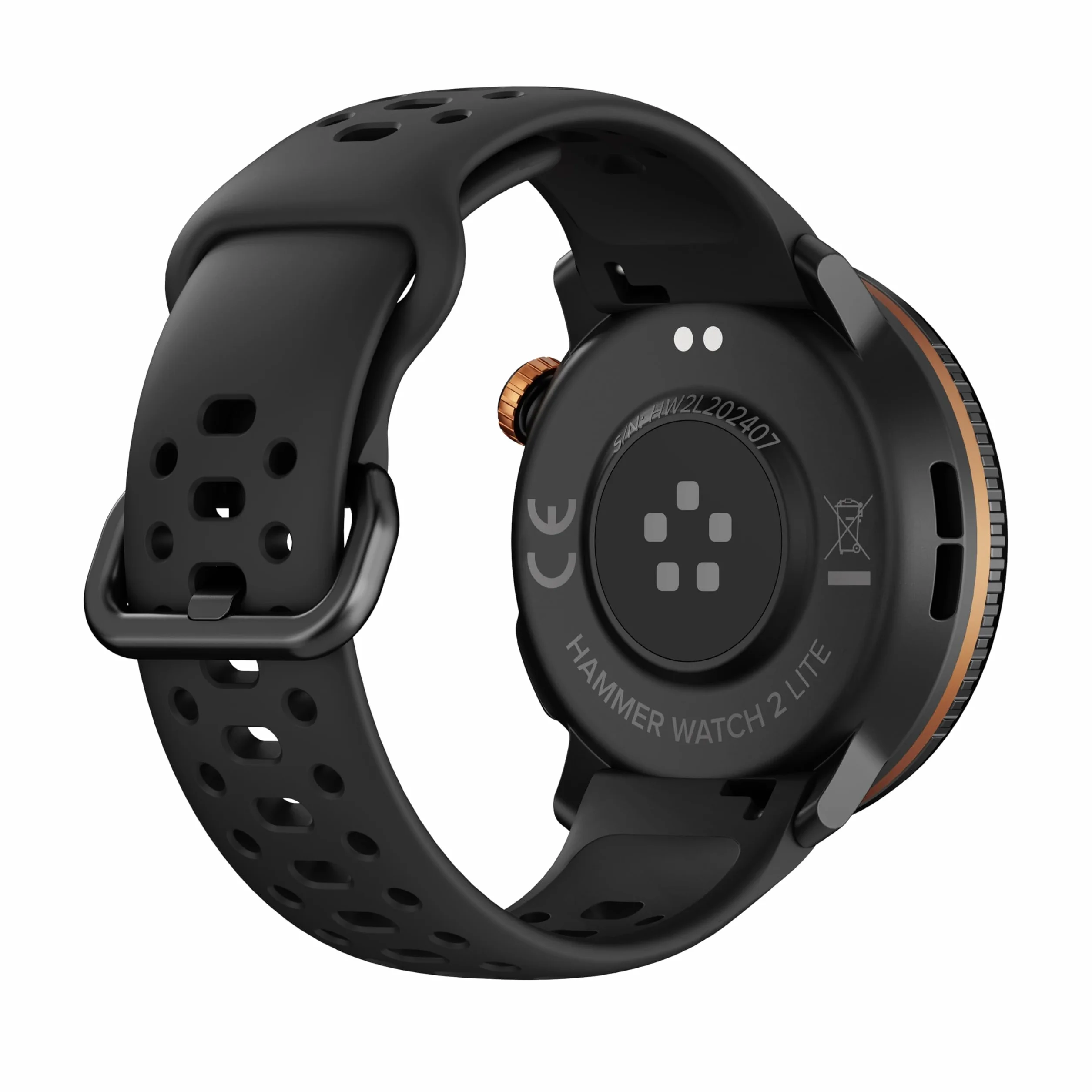 Hammer Smartwatch 2 Lite, wyświetlacz AMOLED 1,43 cala, funkcja Always-on-Display, bateria 370 mAh do 15 dni na jednym ładowaniu, wodoodporność 3 ATM, Bluetooth i przycisk SOS.