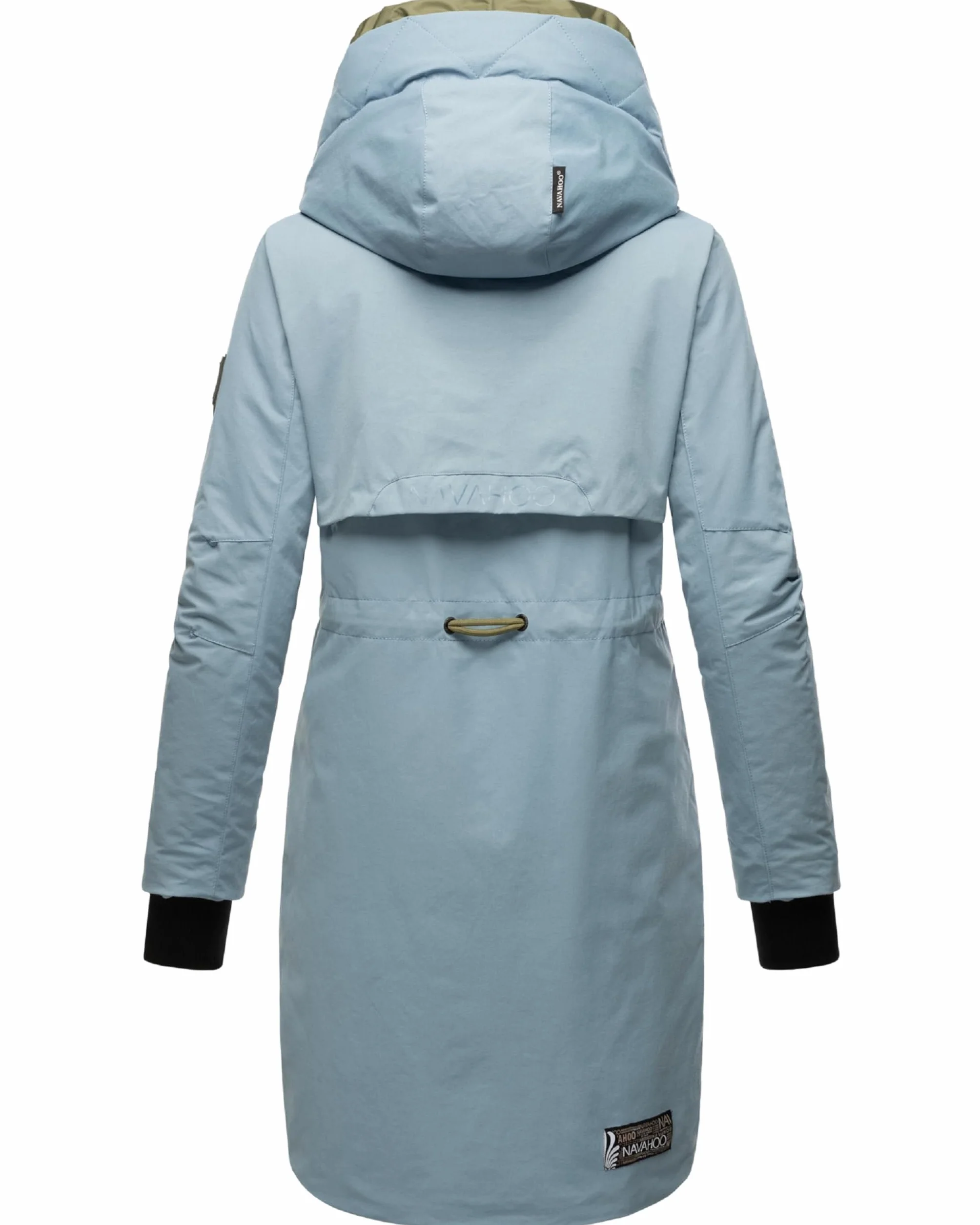 Navahoo Damski płaszcz, długi, ciepły, zimowy, pikowana kurtka z kapturem, Snowelf XS-XXL