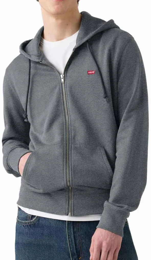 Levi's Mężczyźni Zip Up Sweatshirt, Charcoal Heather XX, M