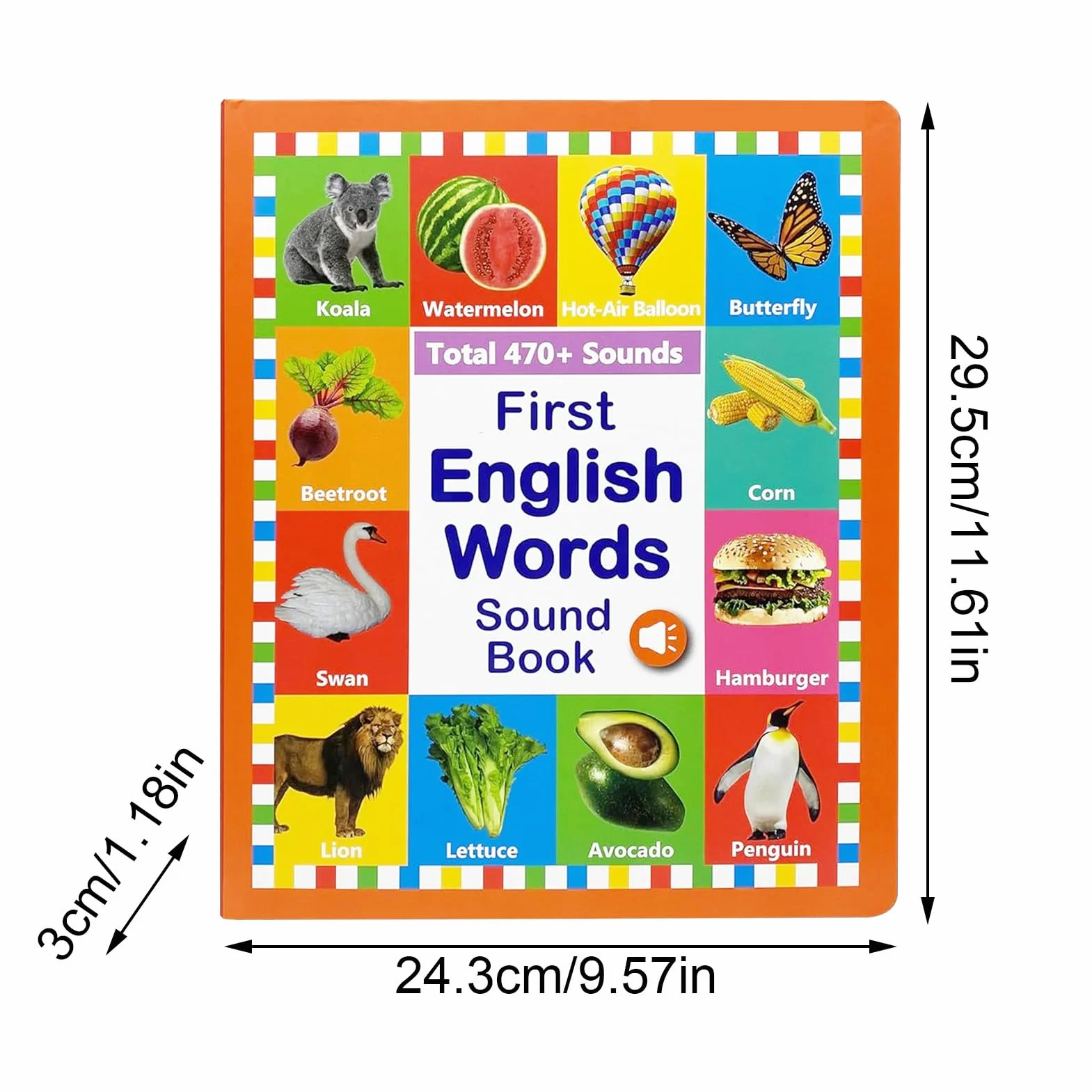 Książka do nauki angielskich słów, książki dźwiękowe Vocabulary, Educational Language Companion, Learn for Infanters, 2-6 lat, domowe narzędzie do nauki, wczesne czytanie dla chłopców i FI