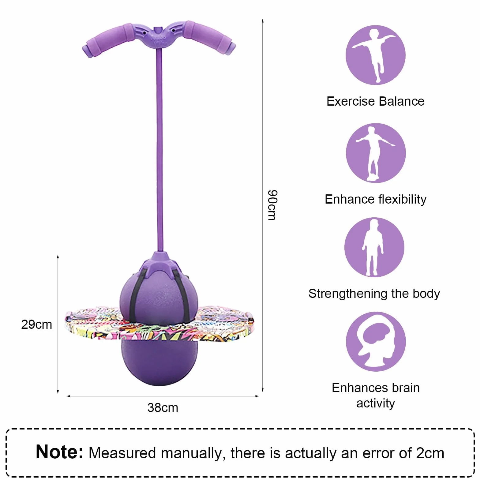 MeYuxg Kijek pogo dla dzieci, piłka do skakania dla dzieci z uchwytem, nośność 100 kg, drążek do skakania dla dzieci i dorosłych, sprzęt sportowy do treningu równowagi, sportu, odchudzania i spalania