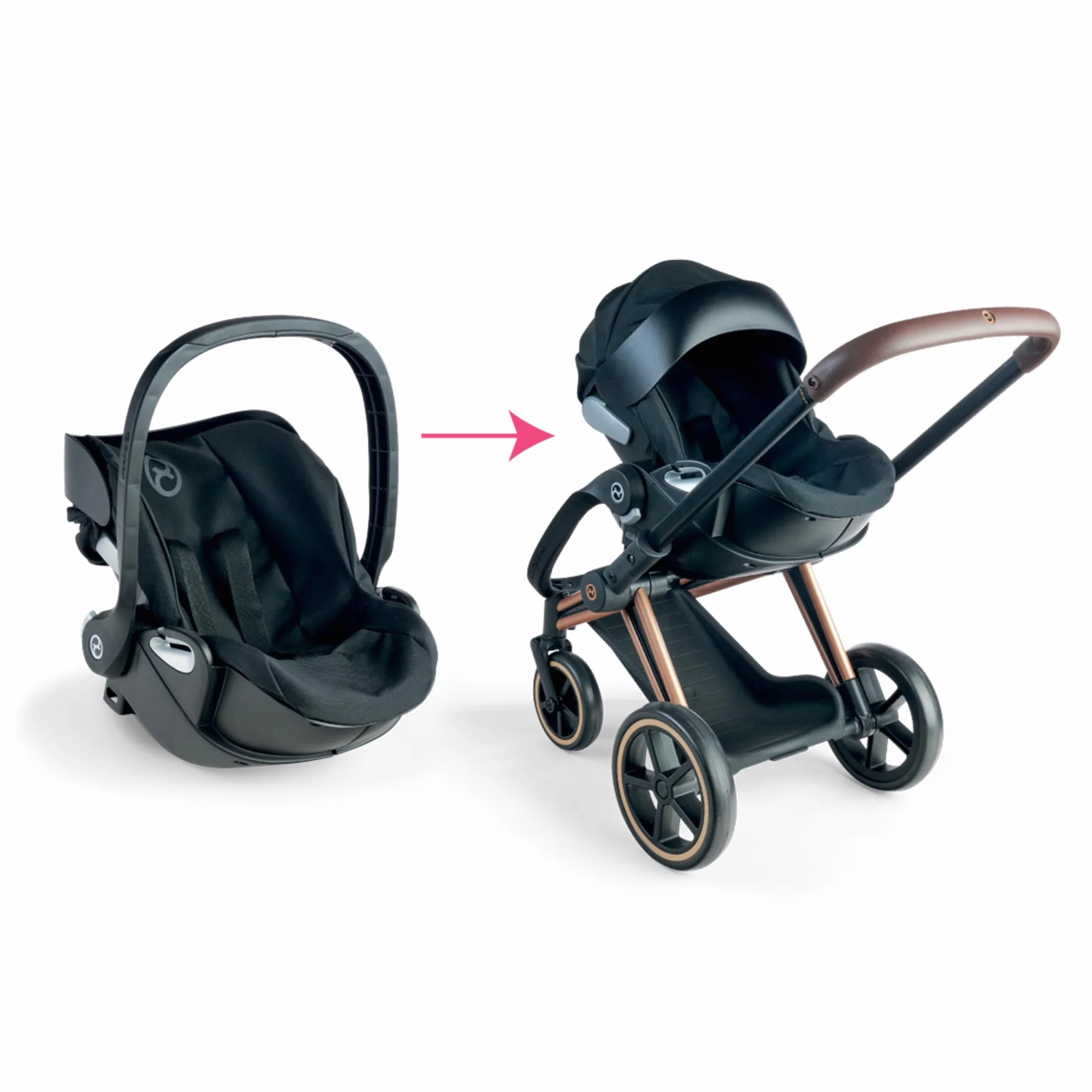 Corolle - Wózek dziecięcy Cybex Black, Akcesoria do Poupon 36 i 42 cm, od 3 lat, 9000142070