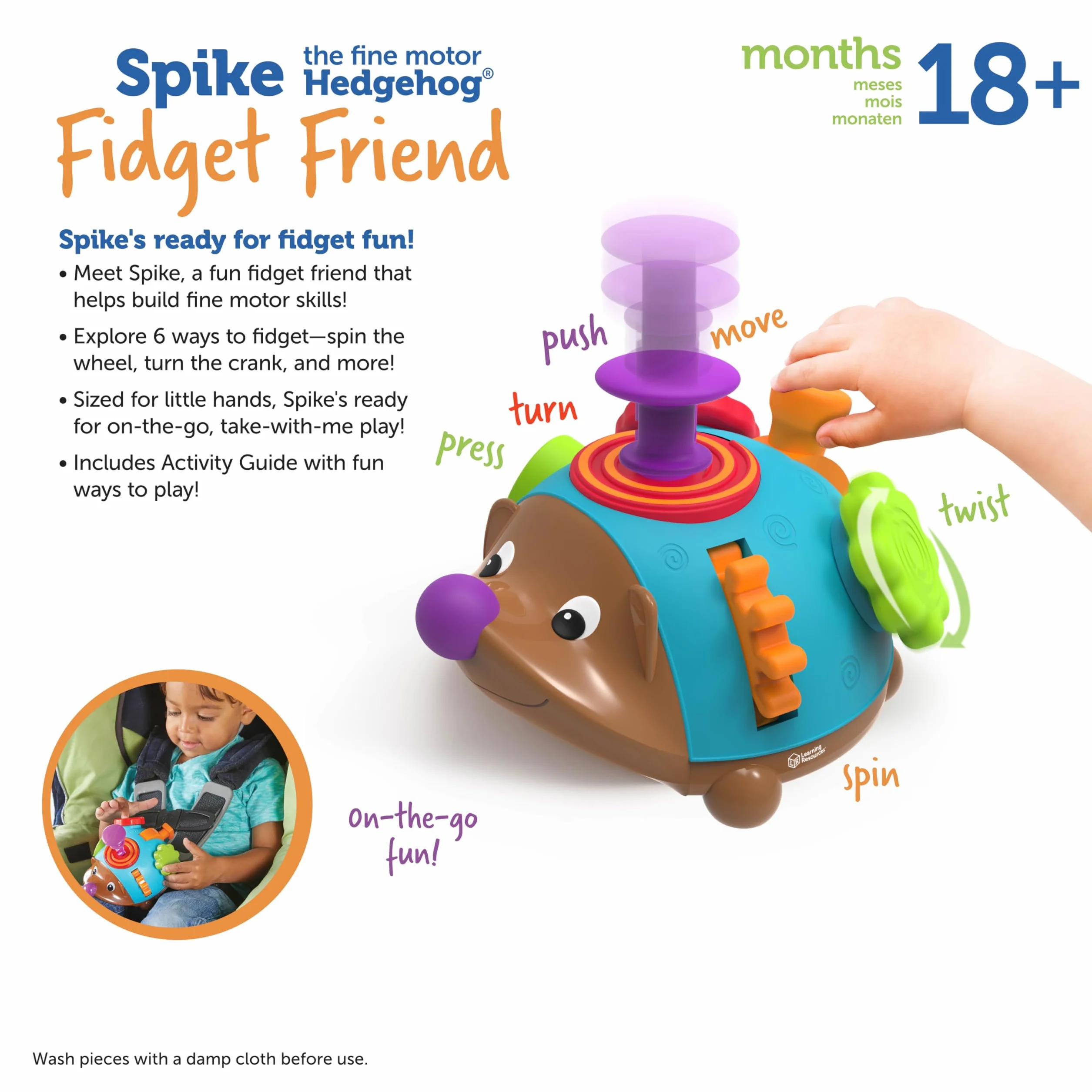 Learning Resources Spike The Fine motor Hedgehog Denerwować Przyjaciel Zabawka