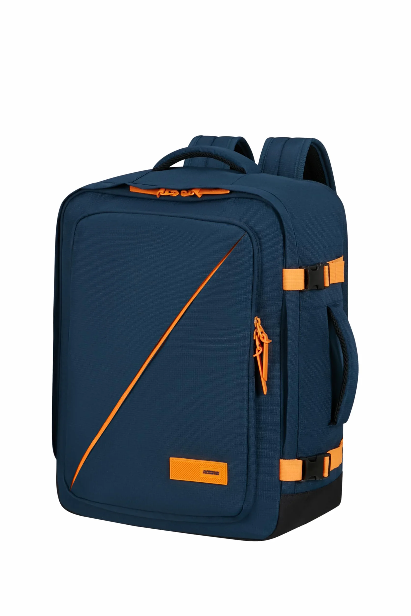 American Tourister Take2Cabin - EasyJet Torba kabinowa 36 x 20 x 45 cm, 38 l, 0,70 kg, bagaż podręczny, plecak samolotowy M pod siedzenie, niebieski/pomarańczowy (Dark Navy/Radiant Orange)