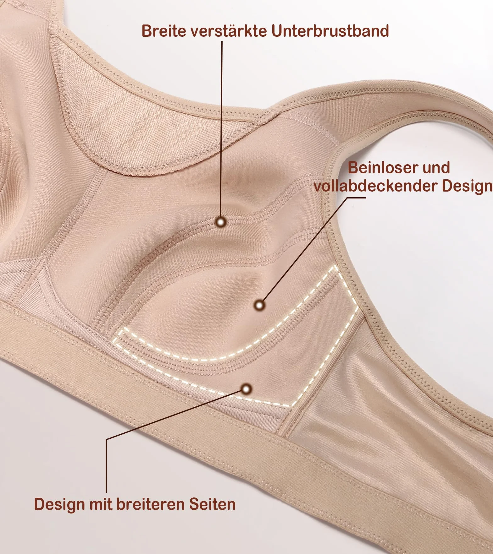 Damski biustonosz sportowy o wysokim efekcie Racerback Plus Size bez wyściółki, bez fiszbin