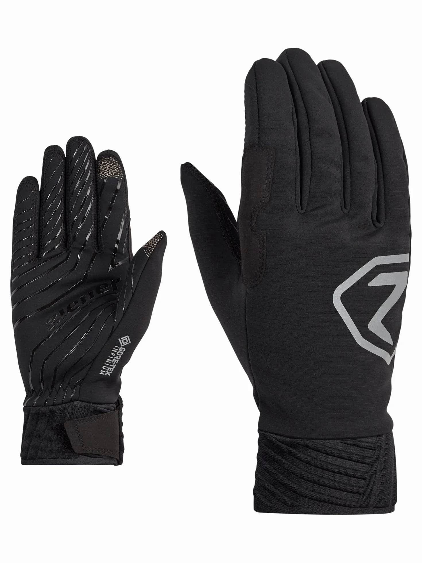 Ziener IRONIKUS męskie rękawice rekreacyjne/funkcyjne/outdoorowe | Gore-Tex Infinium, Touch, Soft-Shell, czarne, 7