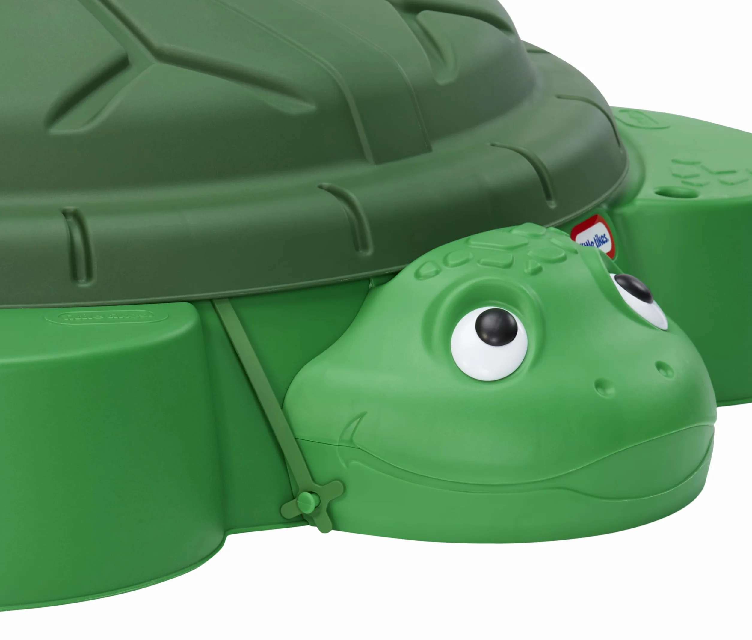 Little Tikes Turtle Sandbox- Zielona Piaskownica z 4 Wyprofilowanymi Siedziskami, Miejscem na Parasol i Zdejmowaną Pokrywą, dla Chłopców i Dziewczynek w Wieku 1-6 Lat