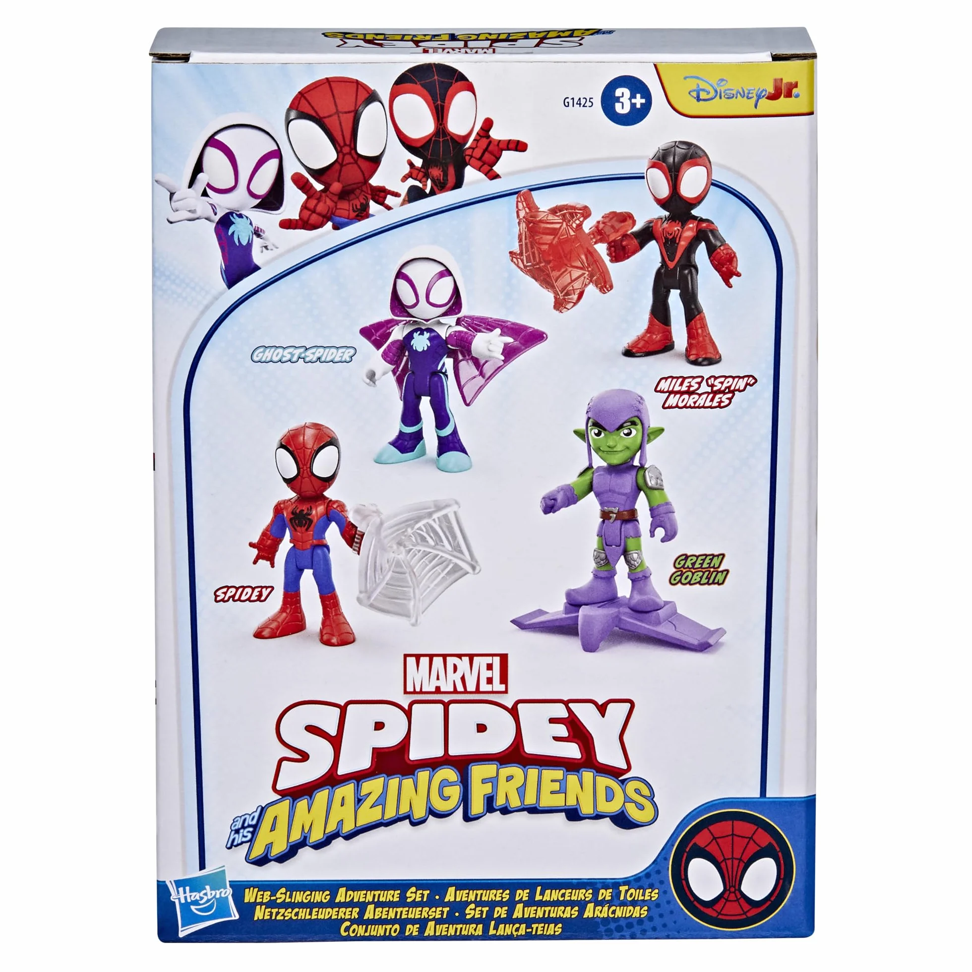 Zestaw Przygody z pajęczymi sieciami z serialu "Spidey i super-kumple" Marvela, figurki ze świata Spider-Mana