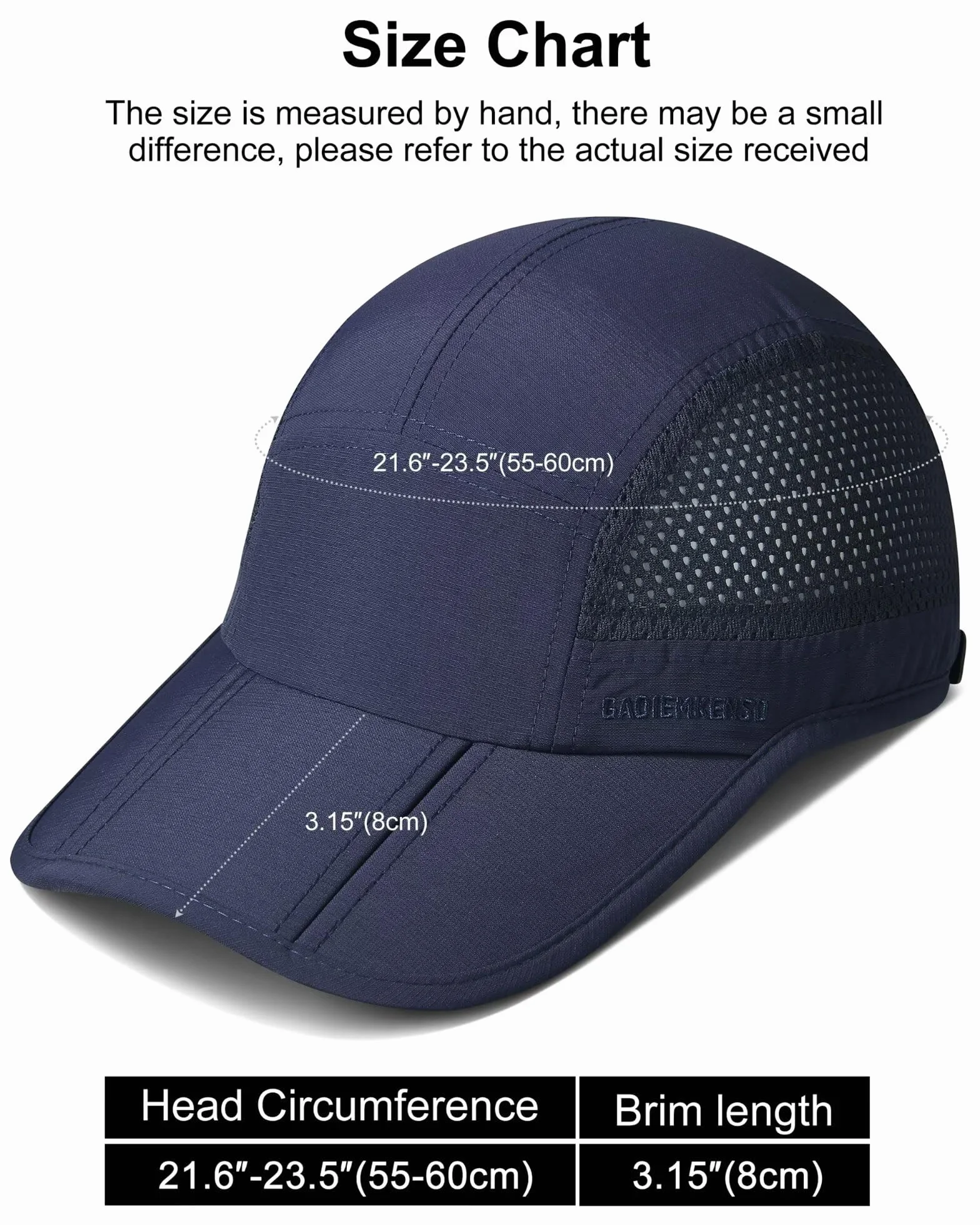 GADIEMKENSD Folding Outdoor Hat UPF 50+ Sun Protection Mesh Sport Hat