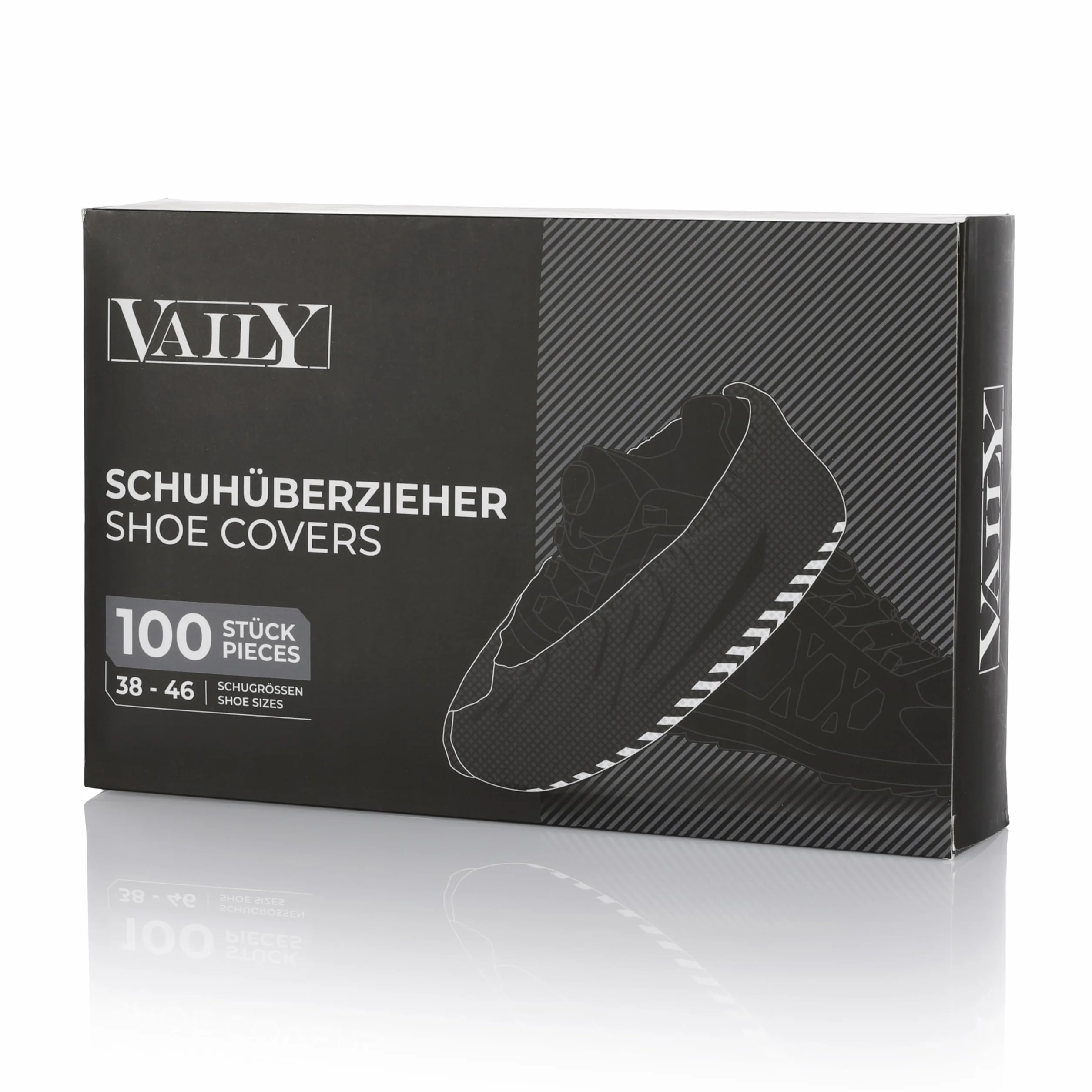Vaily nakładki na buty Czarne - 100 sztuk (50 par) Wytrzymałe i antypoślizgowe nakładki na buty