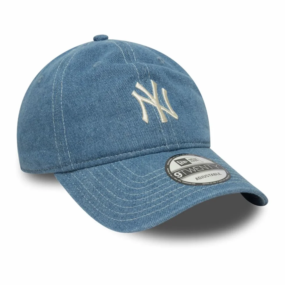 New Era Czapka 9Twenty Yankees DenimEra Kobiety/Mężczyźni/Strapback - curved brim cap baseball MLB Metalowa sprzączka, Z daszkiem, daszkiem