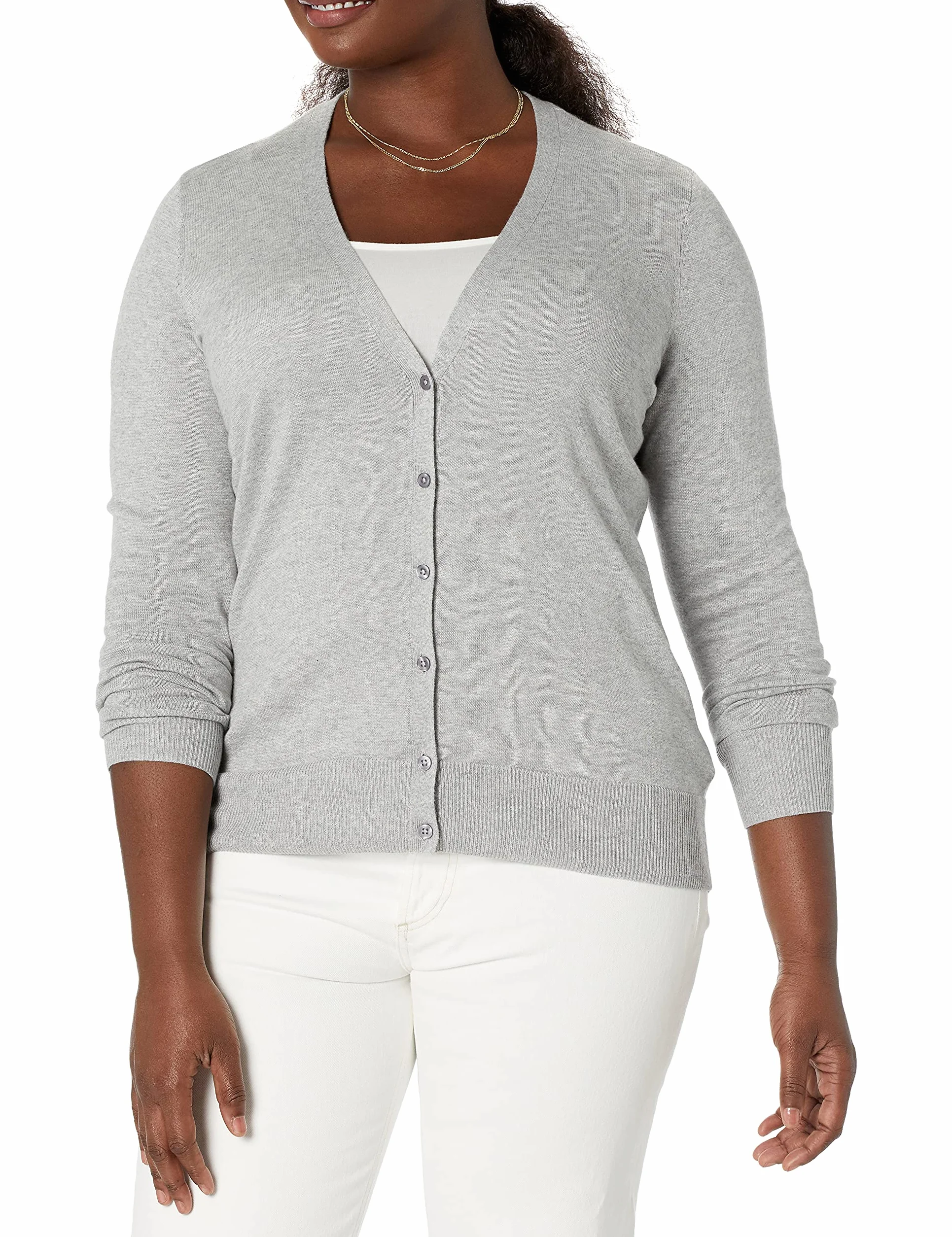 Amazon Essentials Kobiety Lekki kardigan z dekoltem w serek (dostępny w wersji Plus Size)