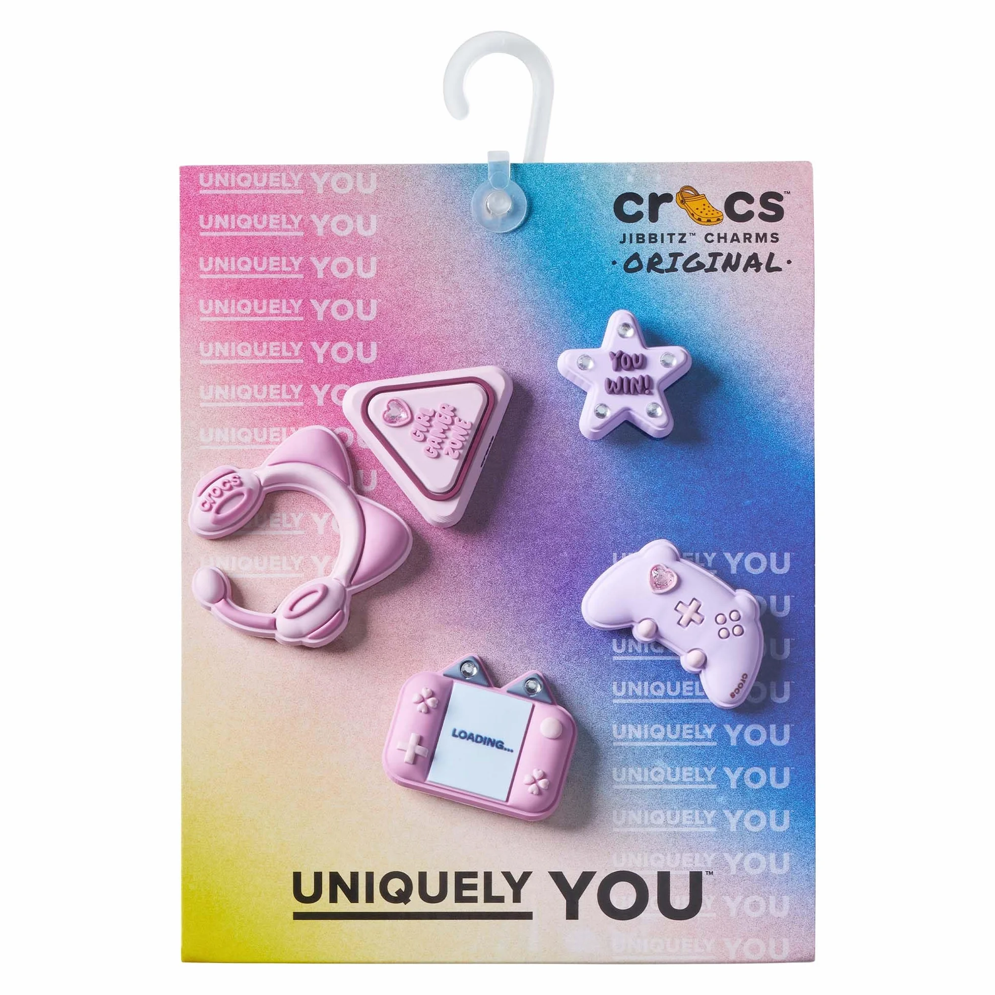 Crocs Unisex Girl Gamer 5-pak zawieszek do butów, wielokolorowe, jeden rozmiar, wielobarwny, Rozmiar Uniwersalny
