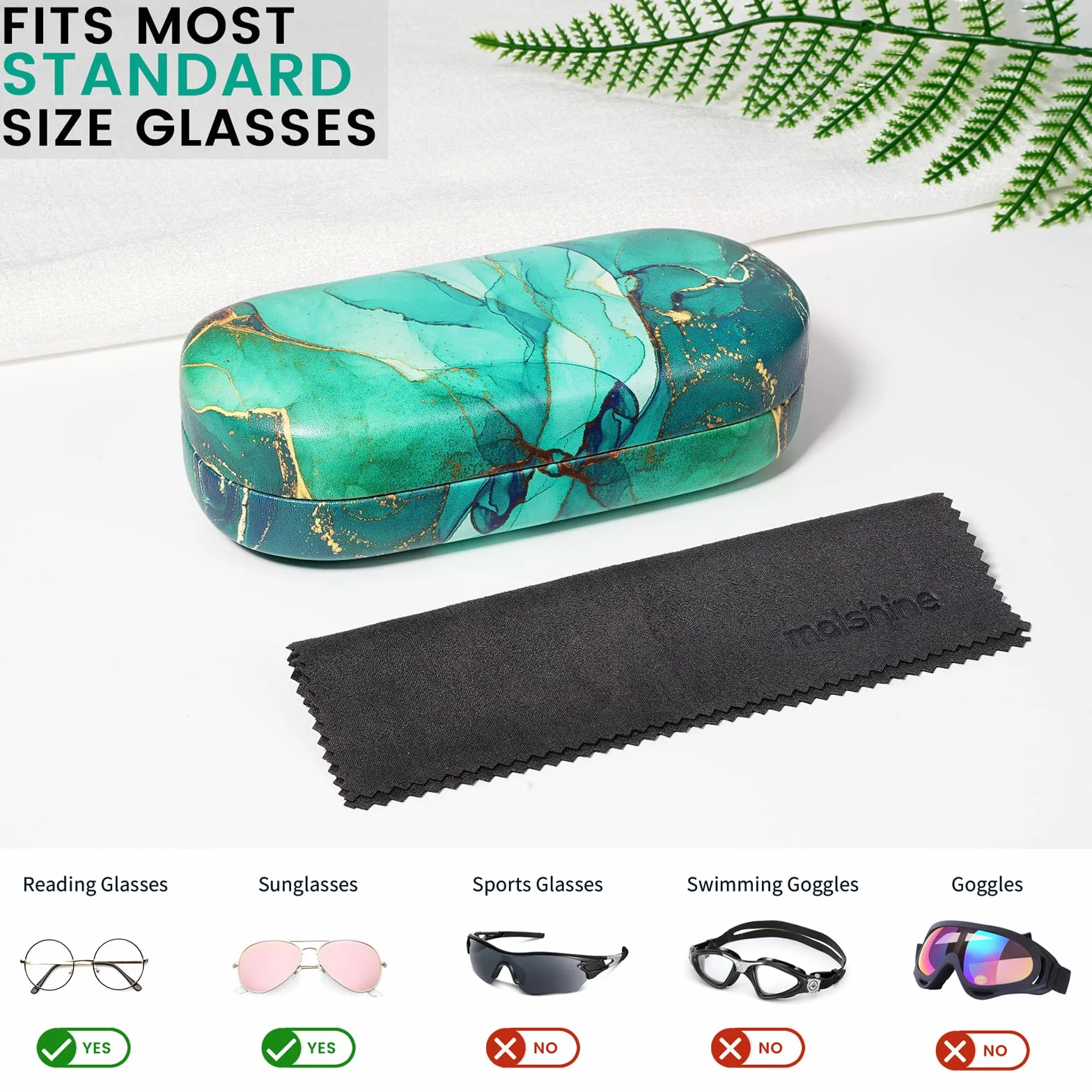 molshine etui na okulary przeciwsłoneczne z twardą skorupą, klasyczne duże etui na okulary dla kobiet mężczyzn, okulary przeciwsłoneczne (Szmaragdowo zielony)