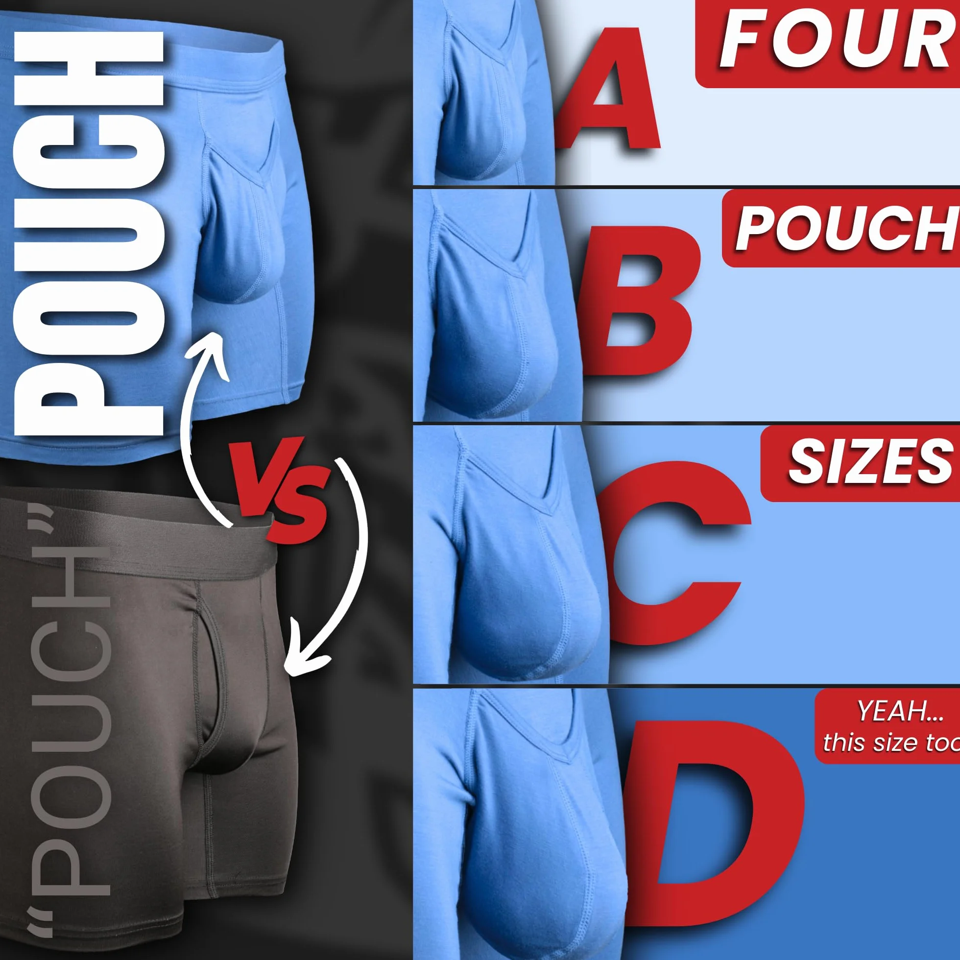 Real Men Bulge Enhancing Pouch Bielizna dla mężczyzn, zestaw 1, 3 i 6 sztuk, modalne bokserki ABCD