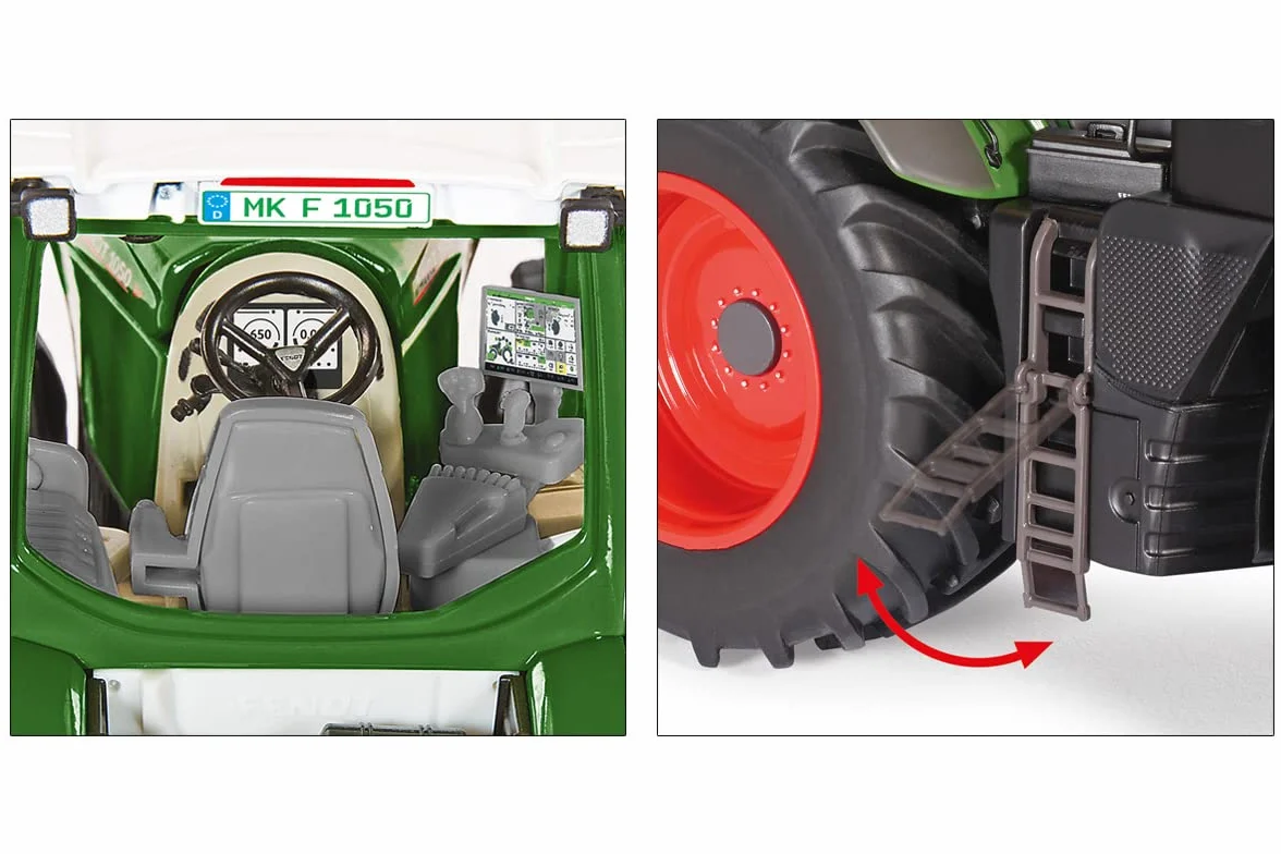 WIKING 077864 Fendt 1050 Vario, Model traktora, 1:32, Metal/Tworzywo sztuczne, Od 14 lat, Liczne funkcje, Zdejmowane obciążenie przednie, Wymienne koła, Ruchome wahacze górny i dolny